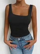 Black Wide Shoulder Strap Round Neck Top - Image 5