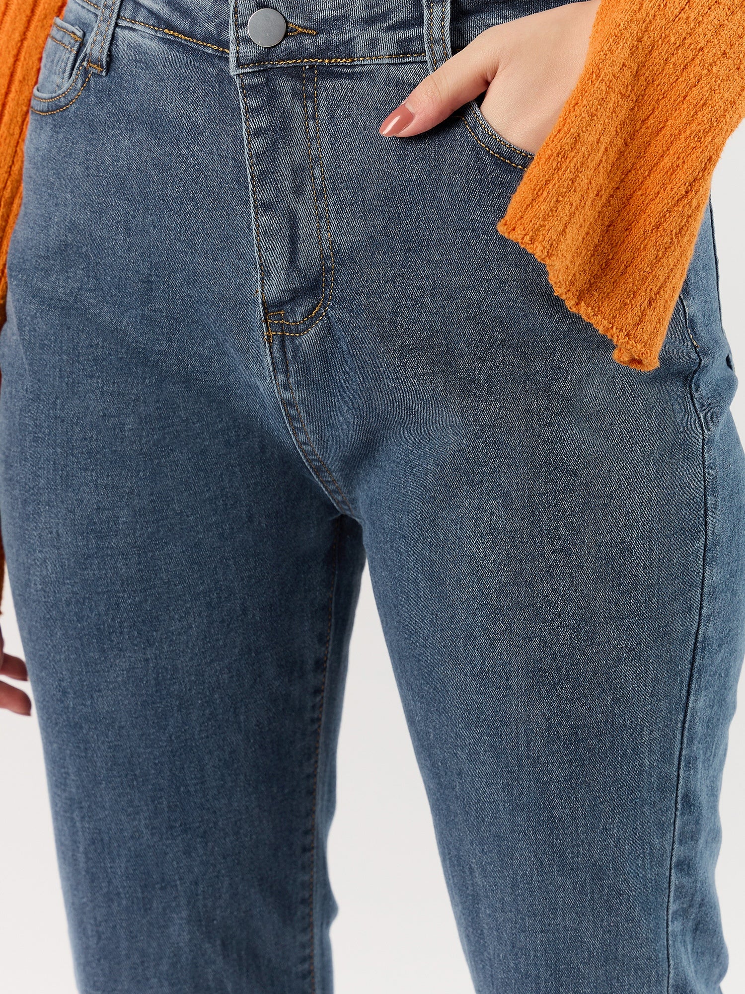 Blue Jeans with Cut-Out Details - Image 5