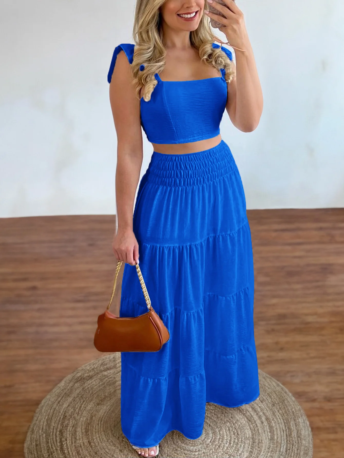 Blue Beachy Top And Skirt Co-Ord Set - Image 3