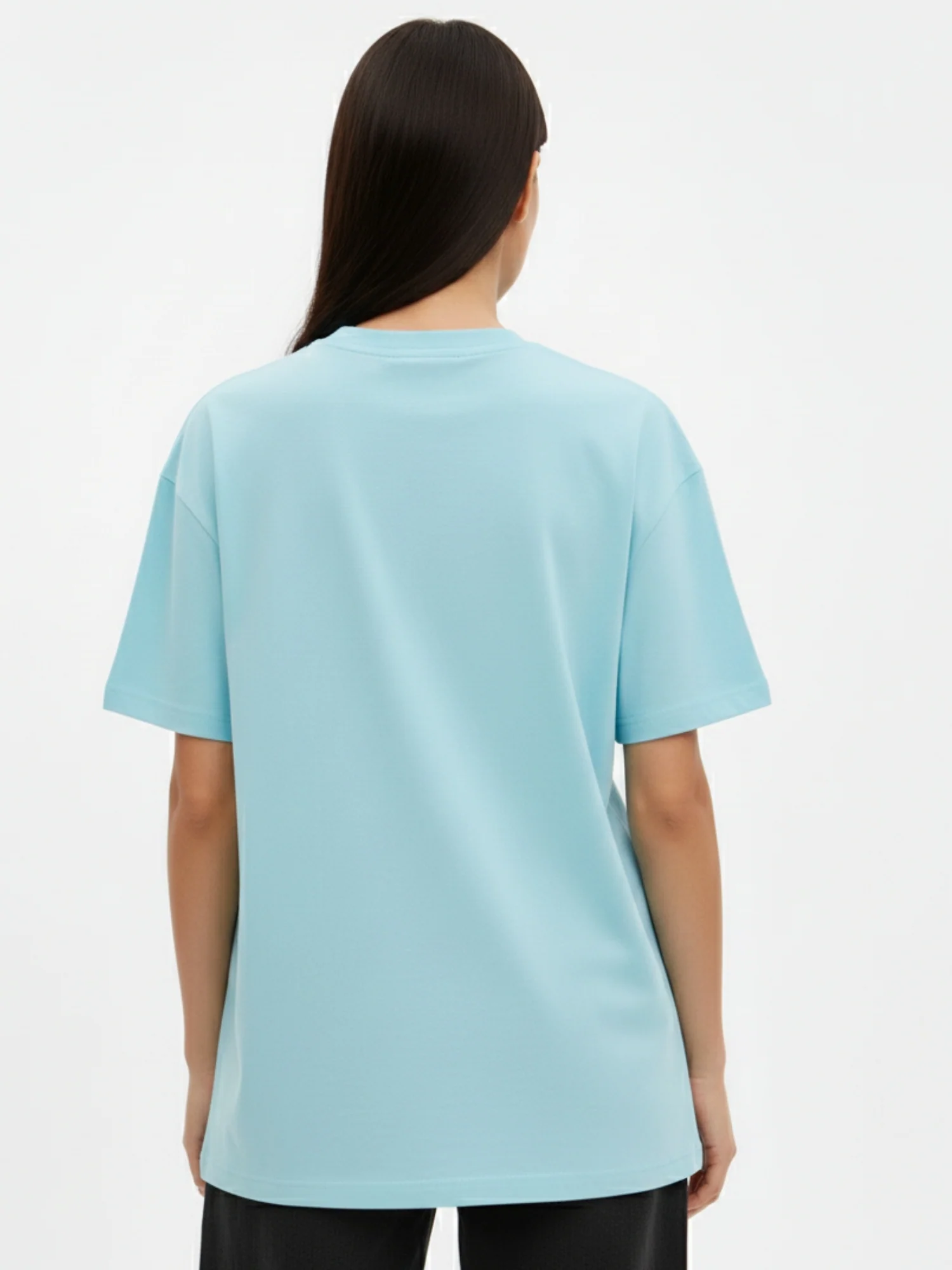 Blue Crew Neck Graphic Tshirt - Image 6