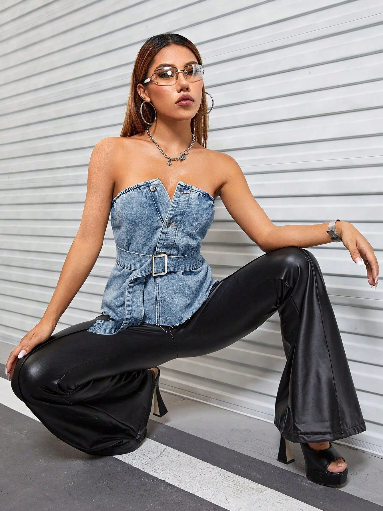 Blue Denim Tube Top - Image 2