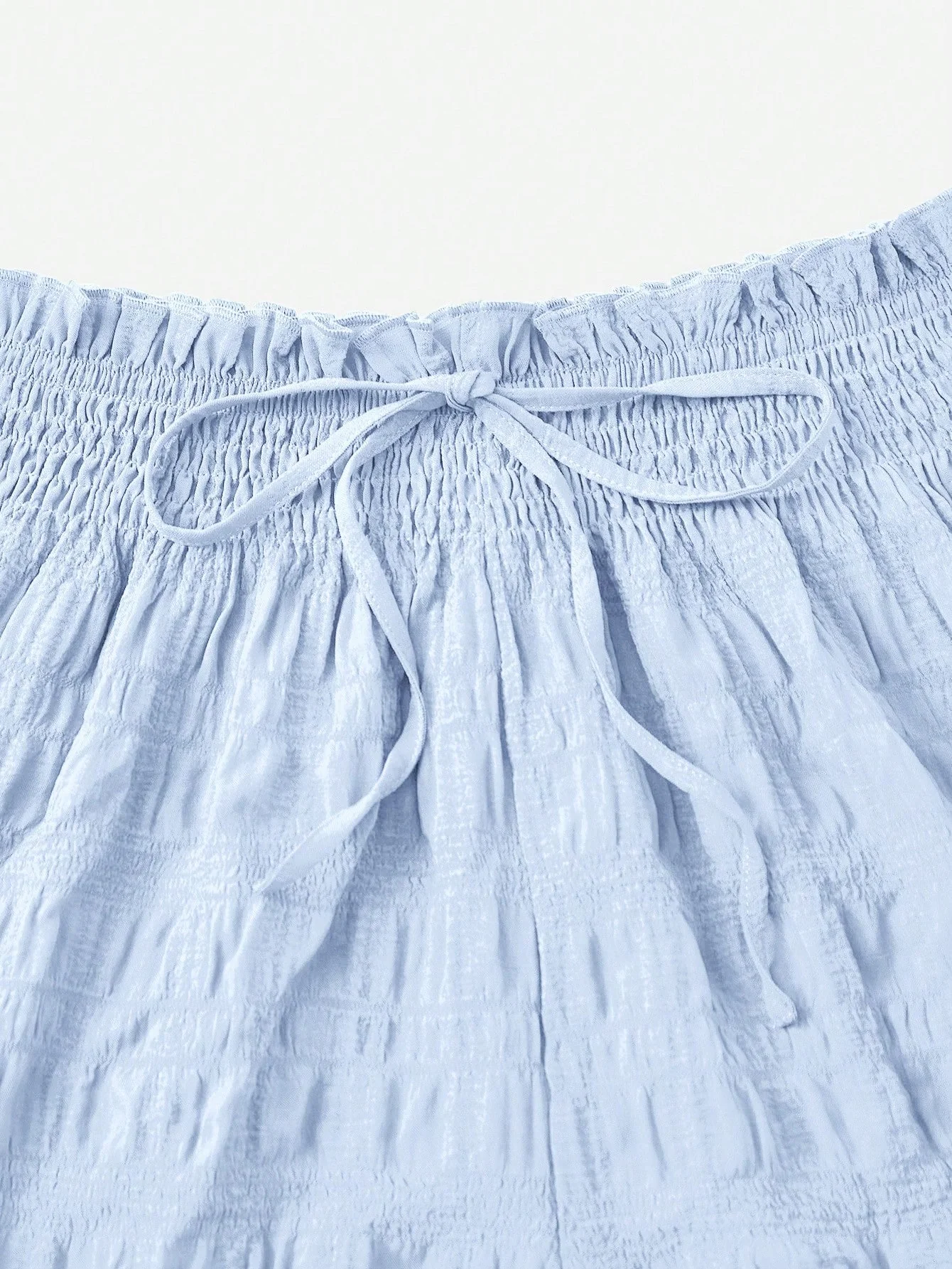 Blue Flowy Textured Shorts - Image 2