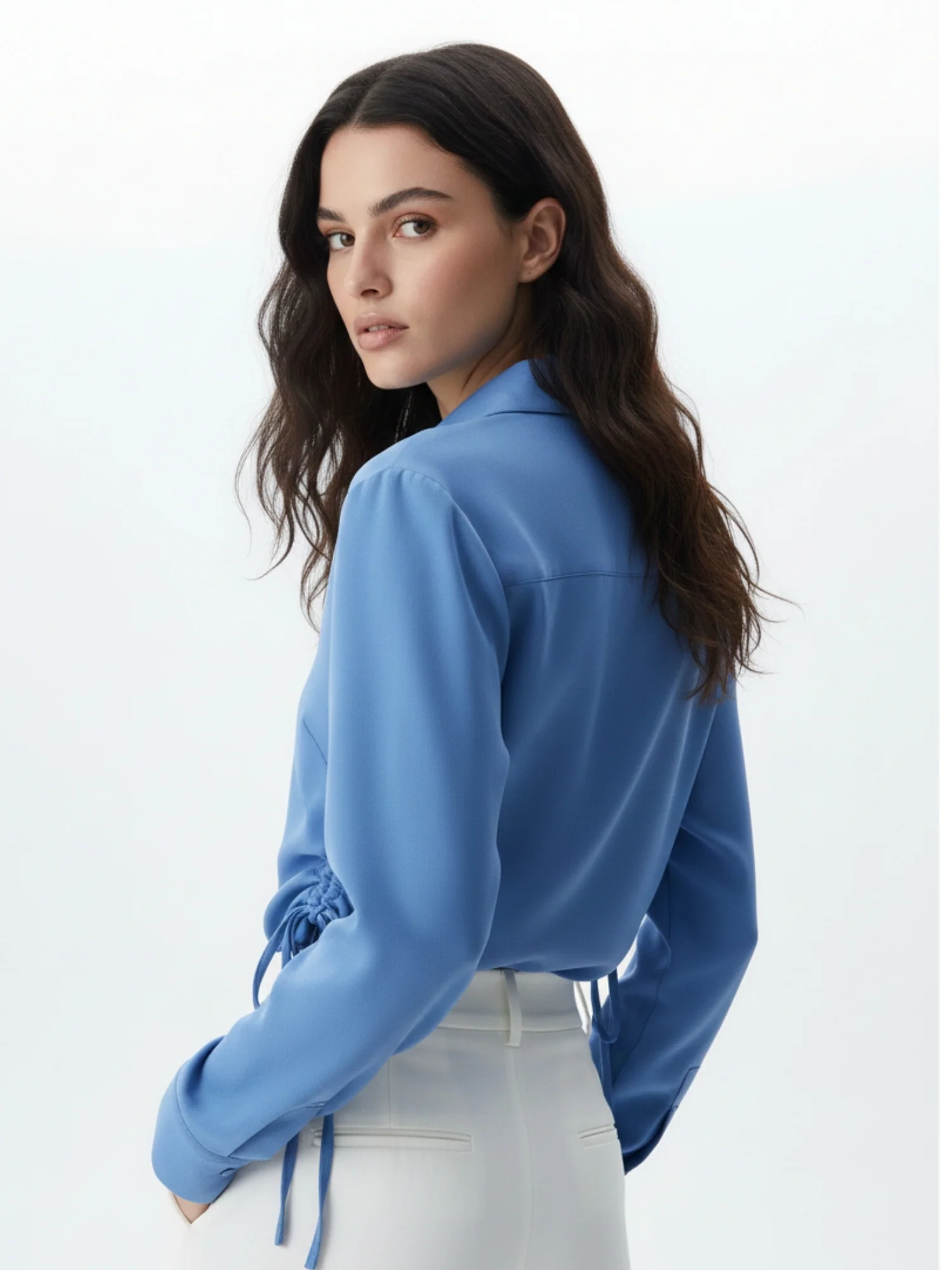 Blue Full Sleeve Front Buttoned Shirt - Image 2