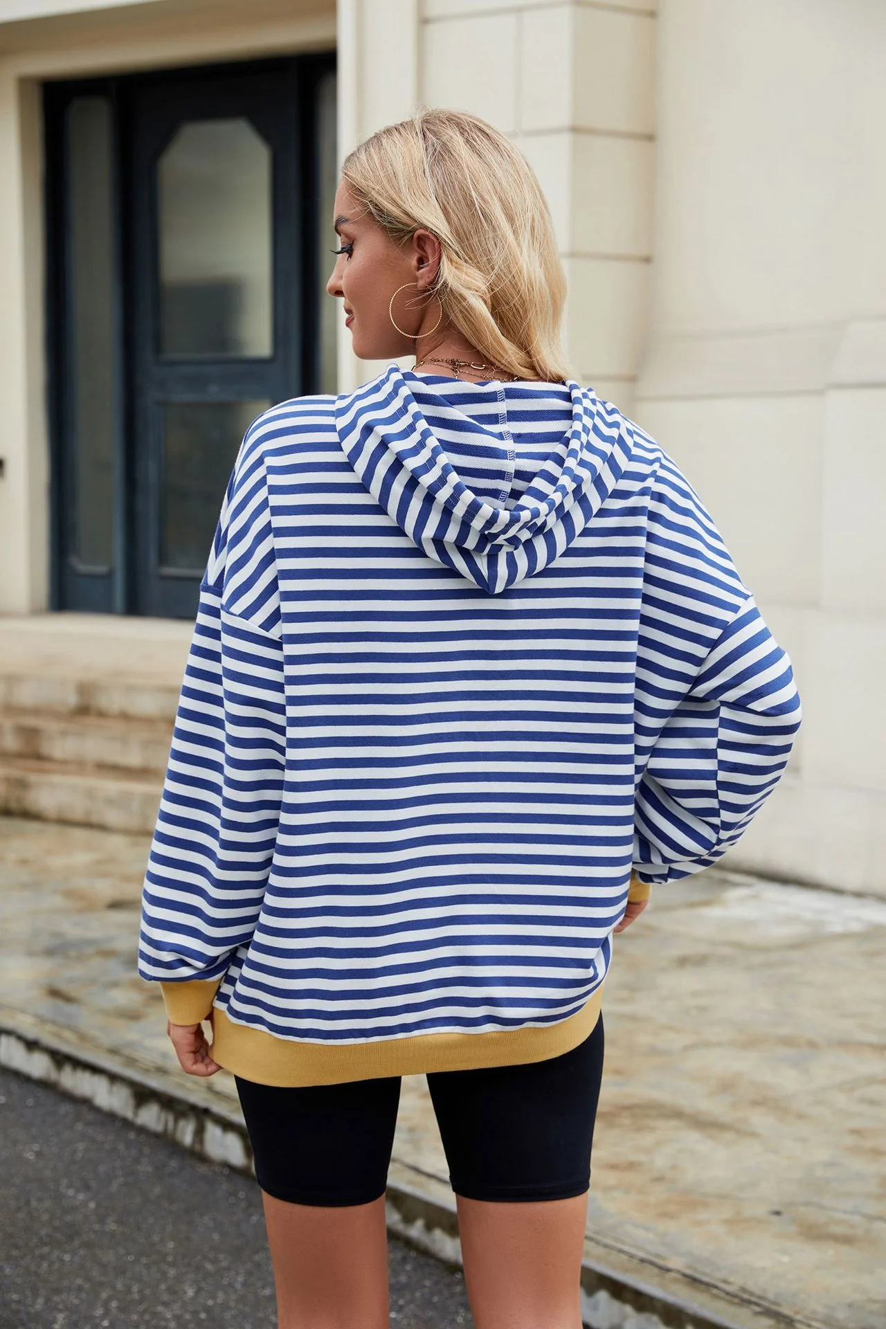Blue Full Sleeve V Neck Top - Image 2