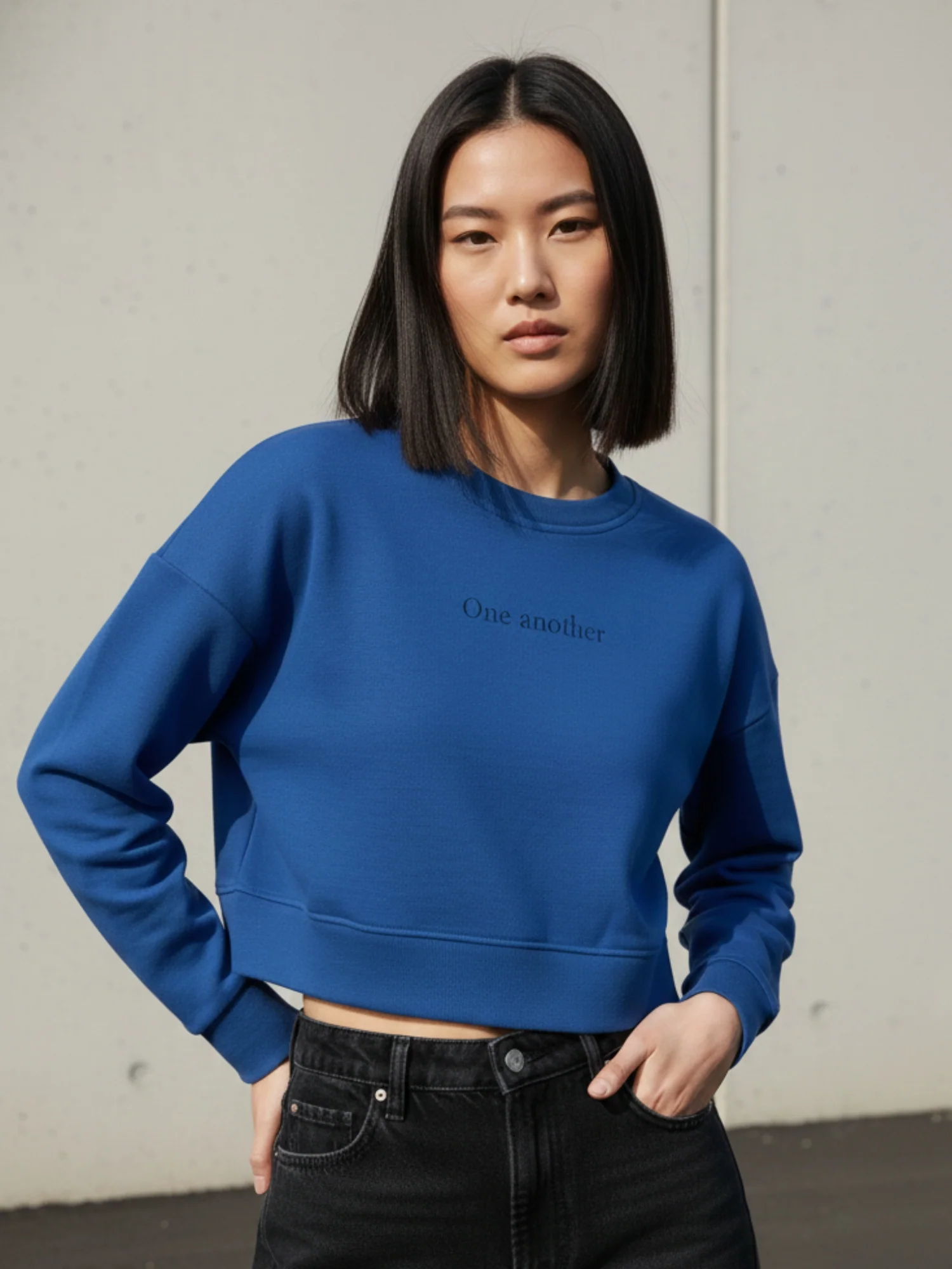 Blue Graphic Oversized Sweatshirt - Image 3
