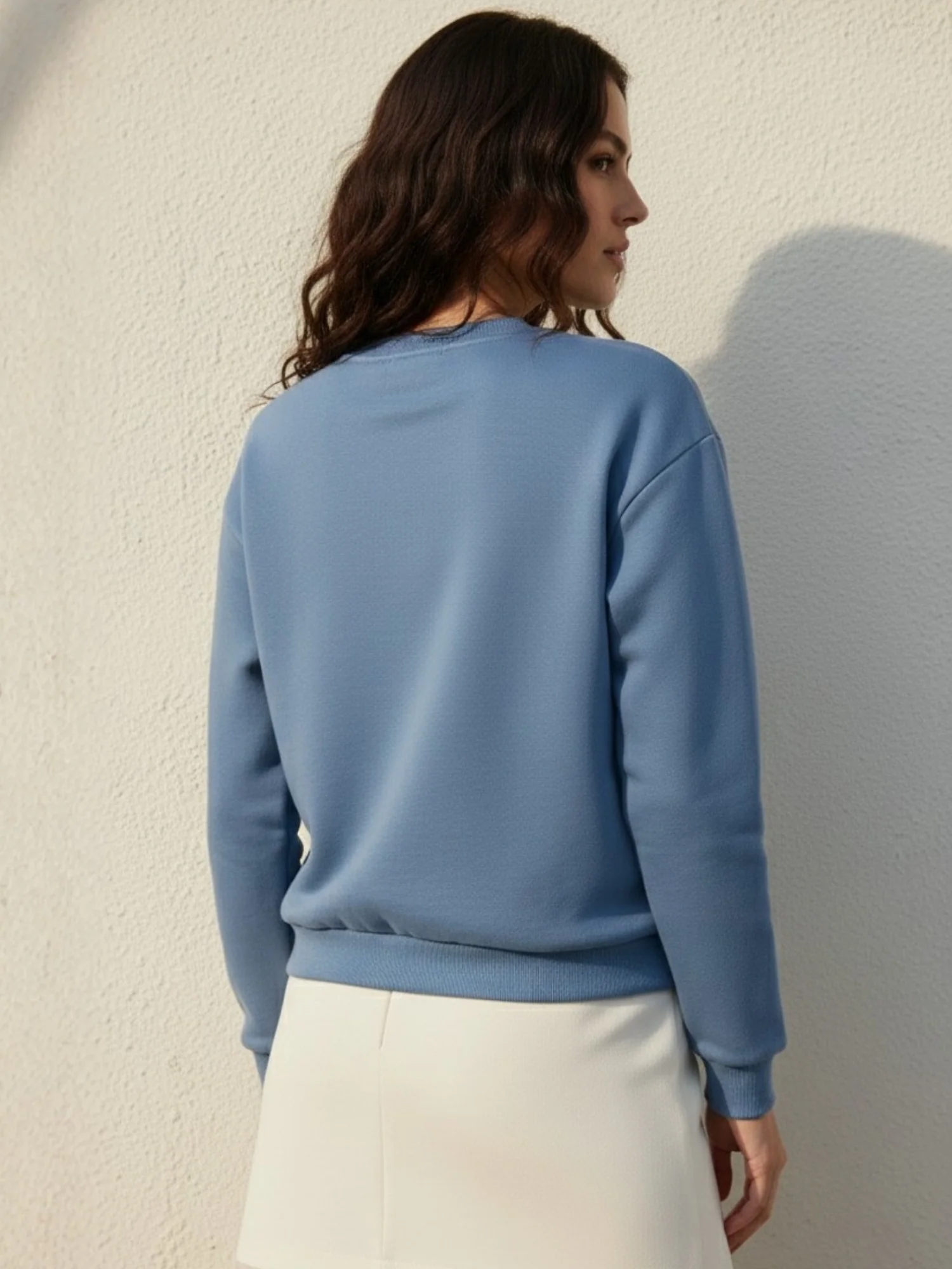Blue Graphic Printed Oversized Fleece Sweatshirt - Image 2