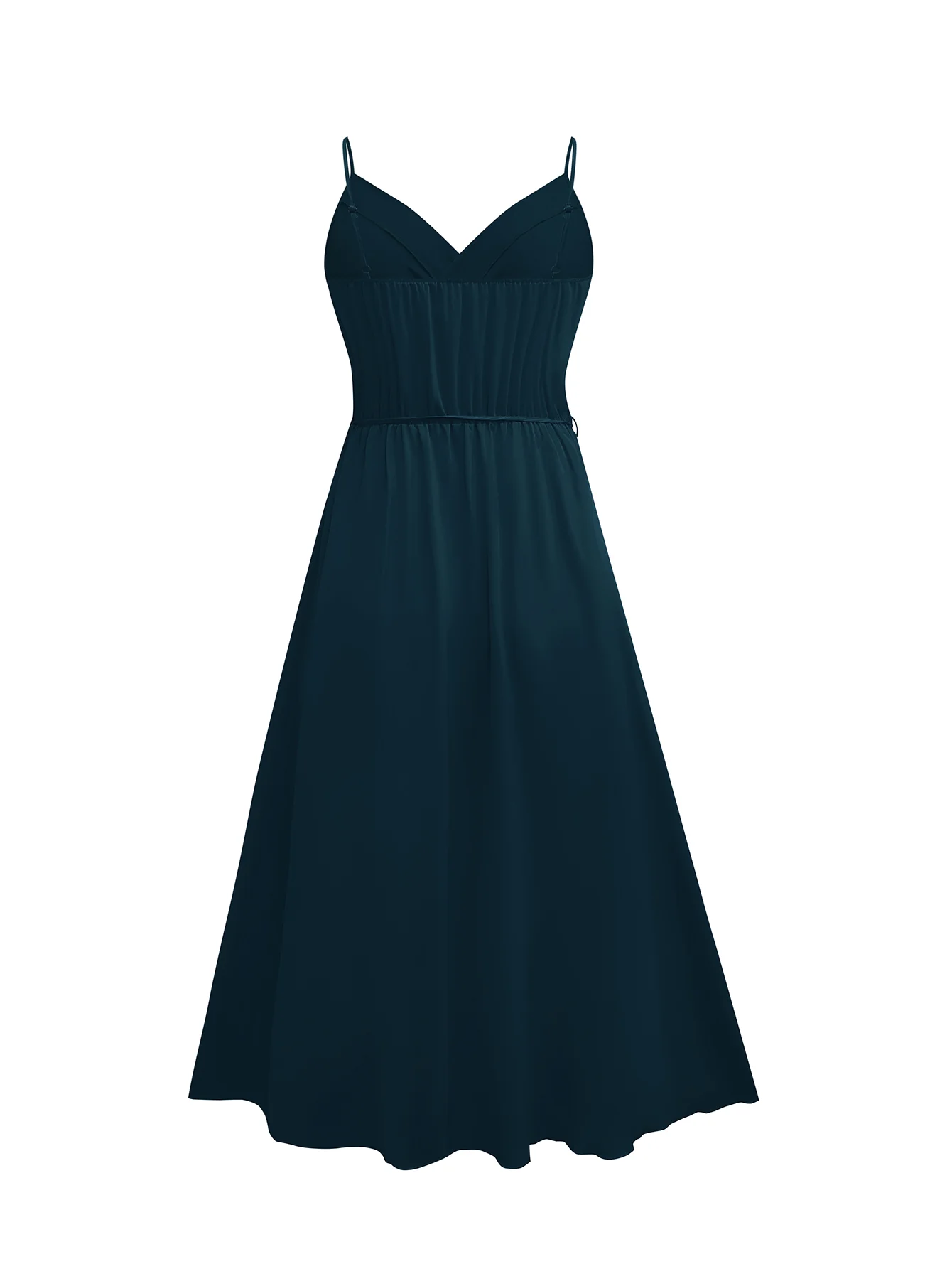 Navy Blue High Slit Wrap Maxi Dress - Image 3