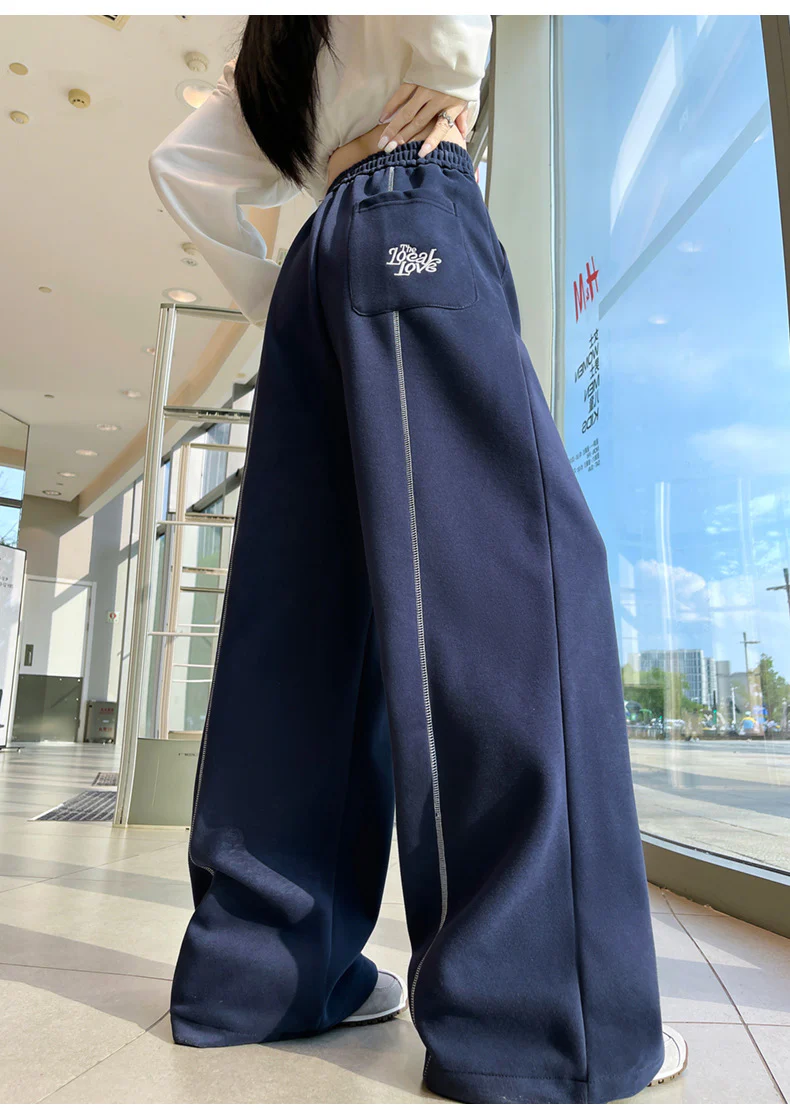 Blue High Waist Baggy Pant - Image 3
