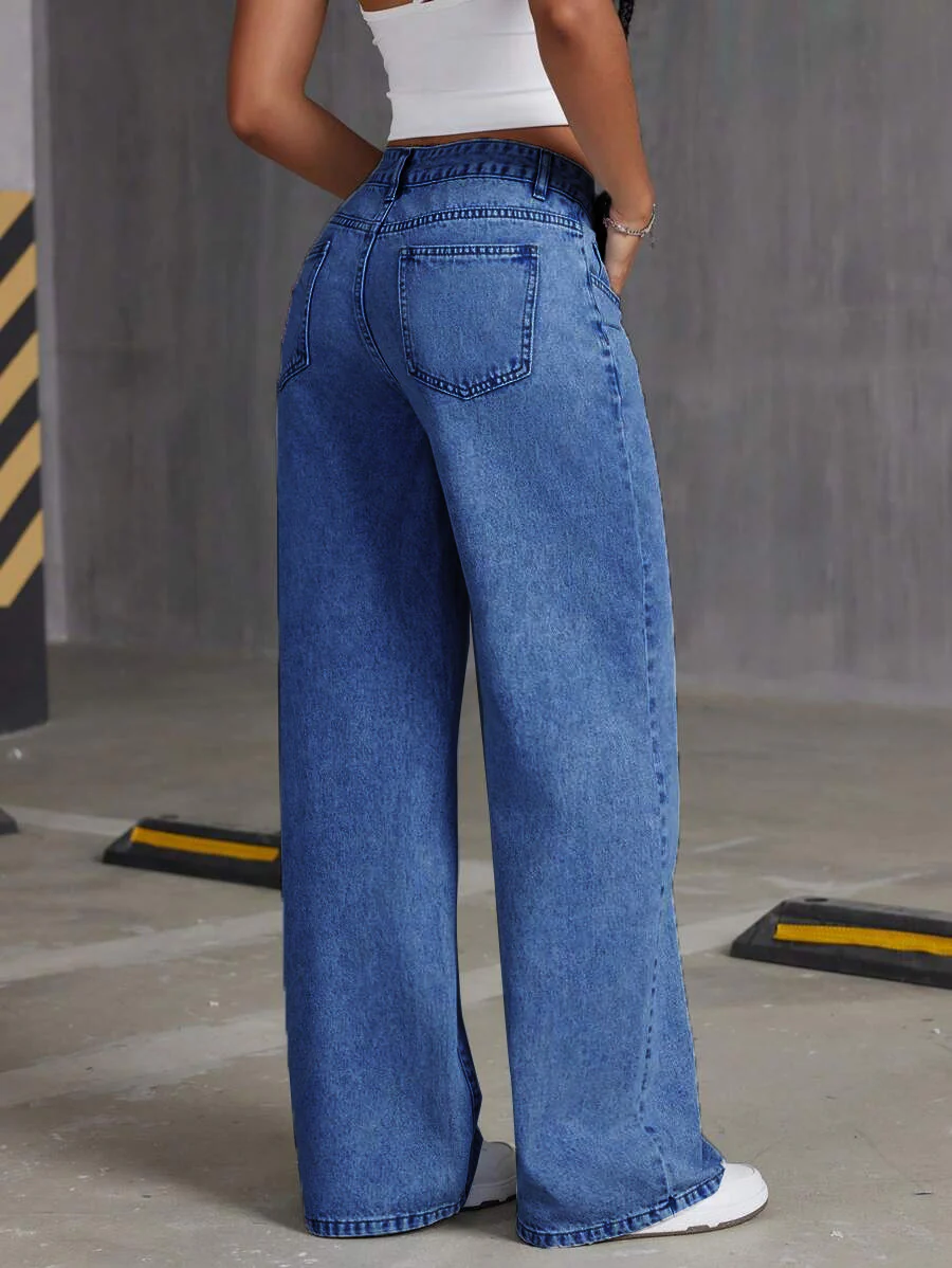 Blue High Waist Distressed Denim - Image 2