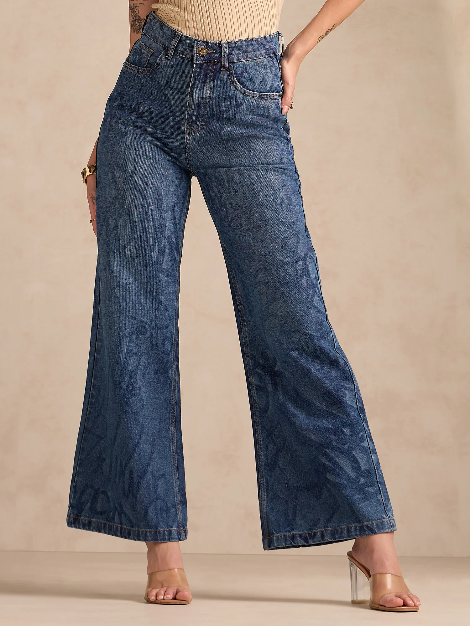 Blue Mid-Wash Straight Fit Jeans - Image 6