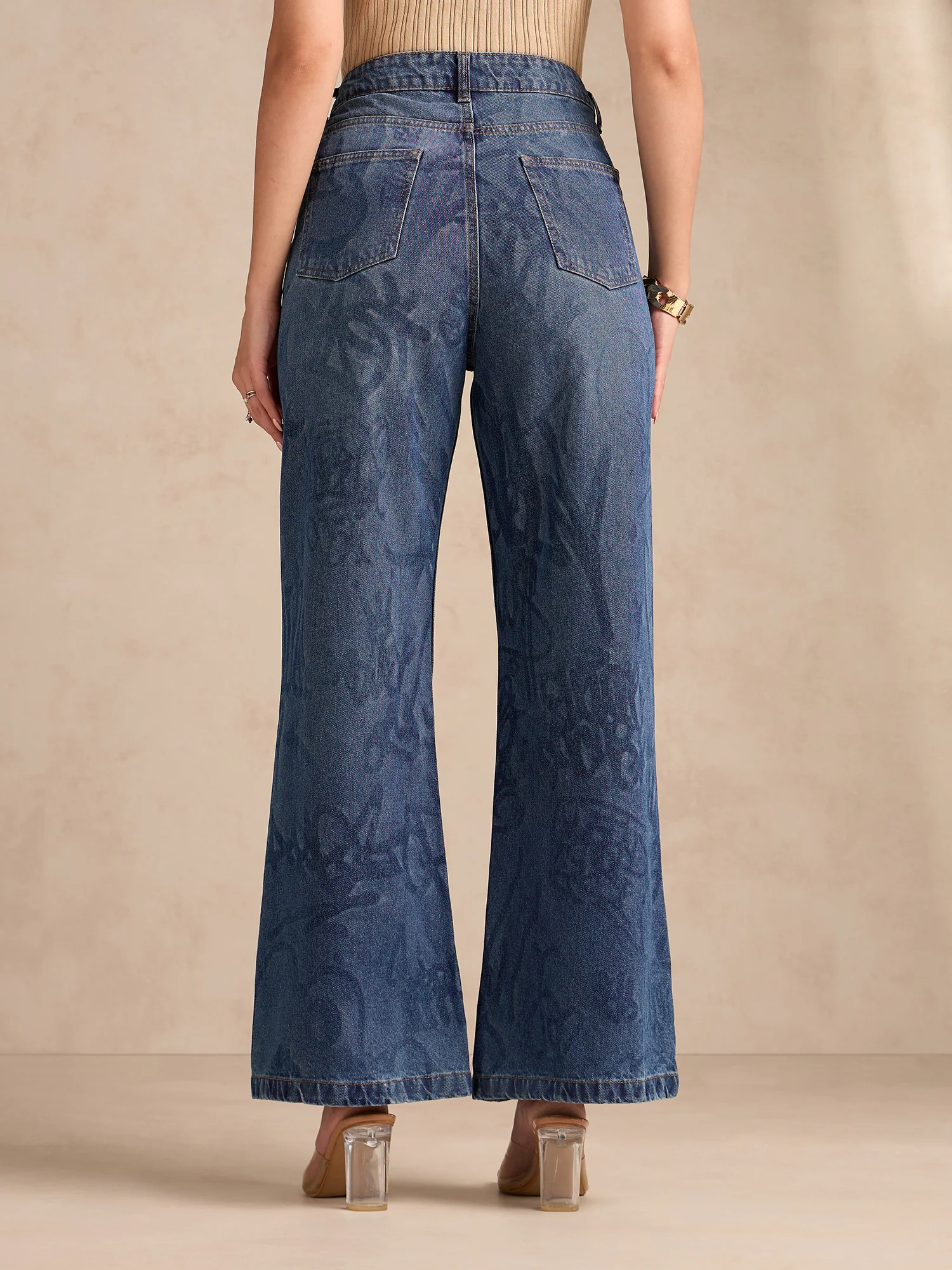 Blue Mid-Wash Straight Fit Jeans - Image 4