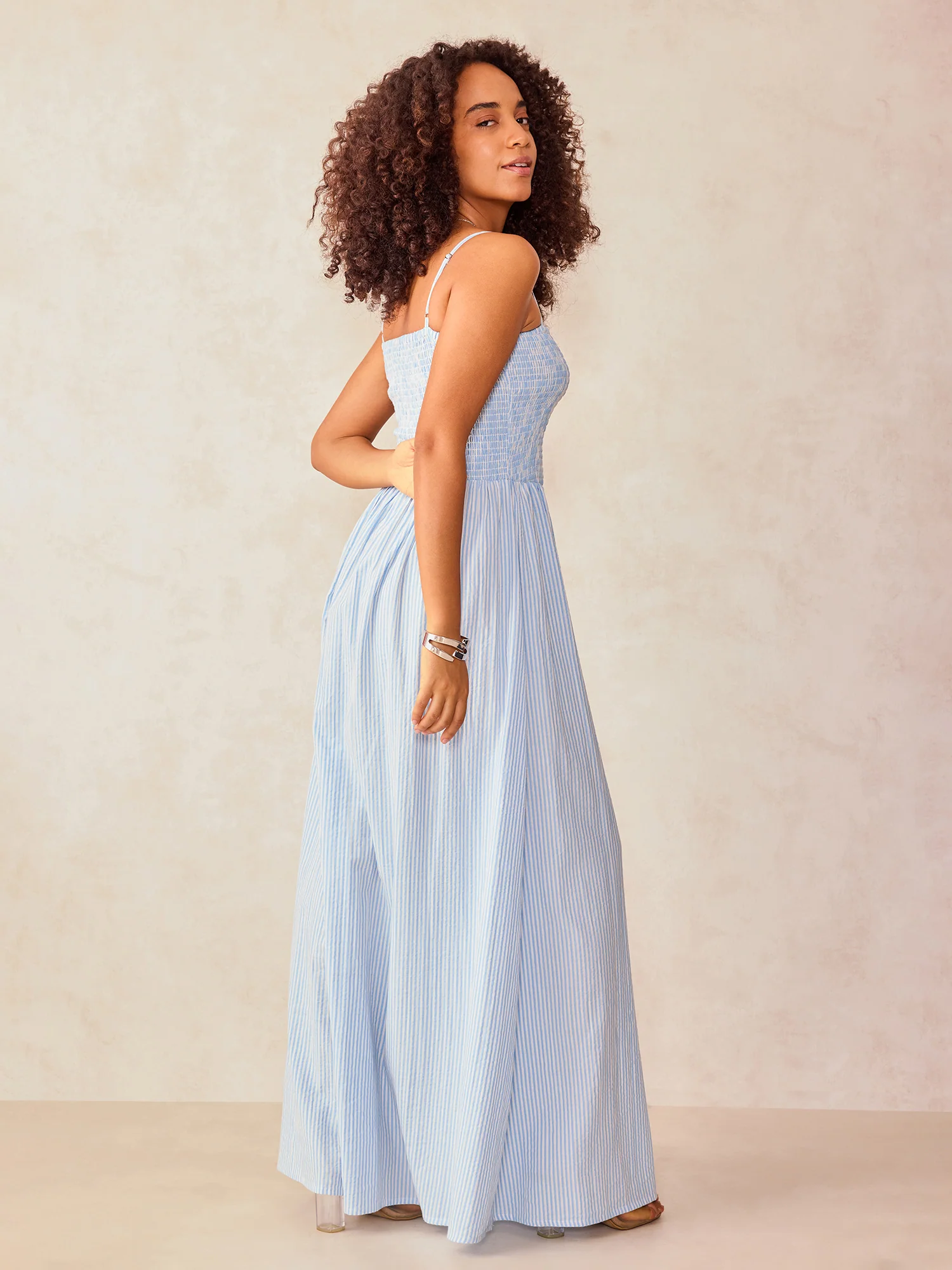 Blue Noodle Strap Fit & Flare Dress - Image 2