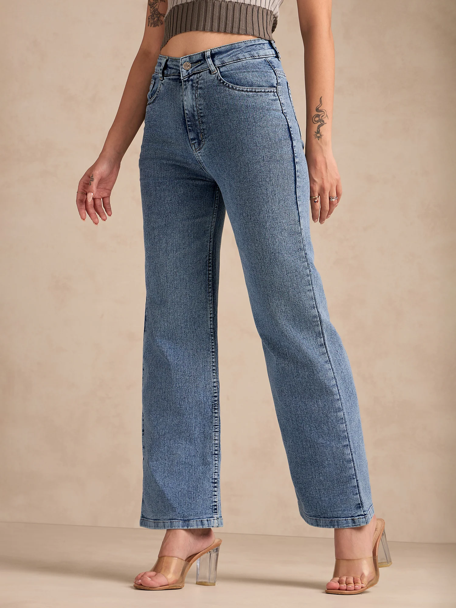 Blue Original High-Rise Stretchable Wide Leg Jeans - Image 6