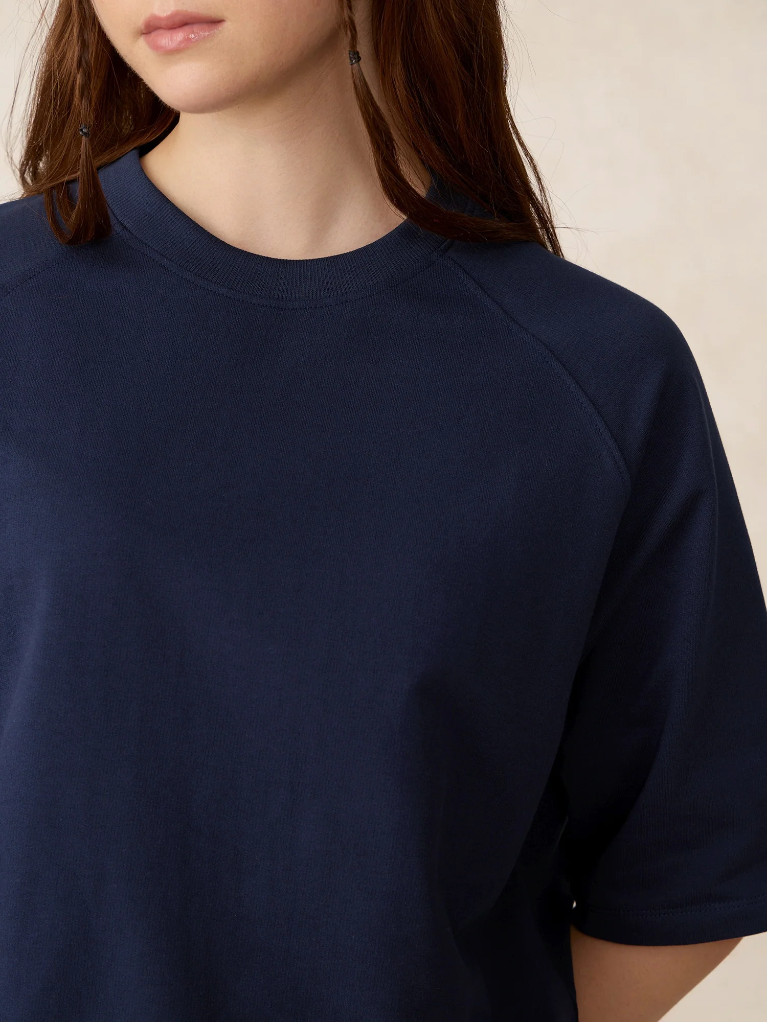 Blue Oversized Solid Sweatshirt - Image 5