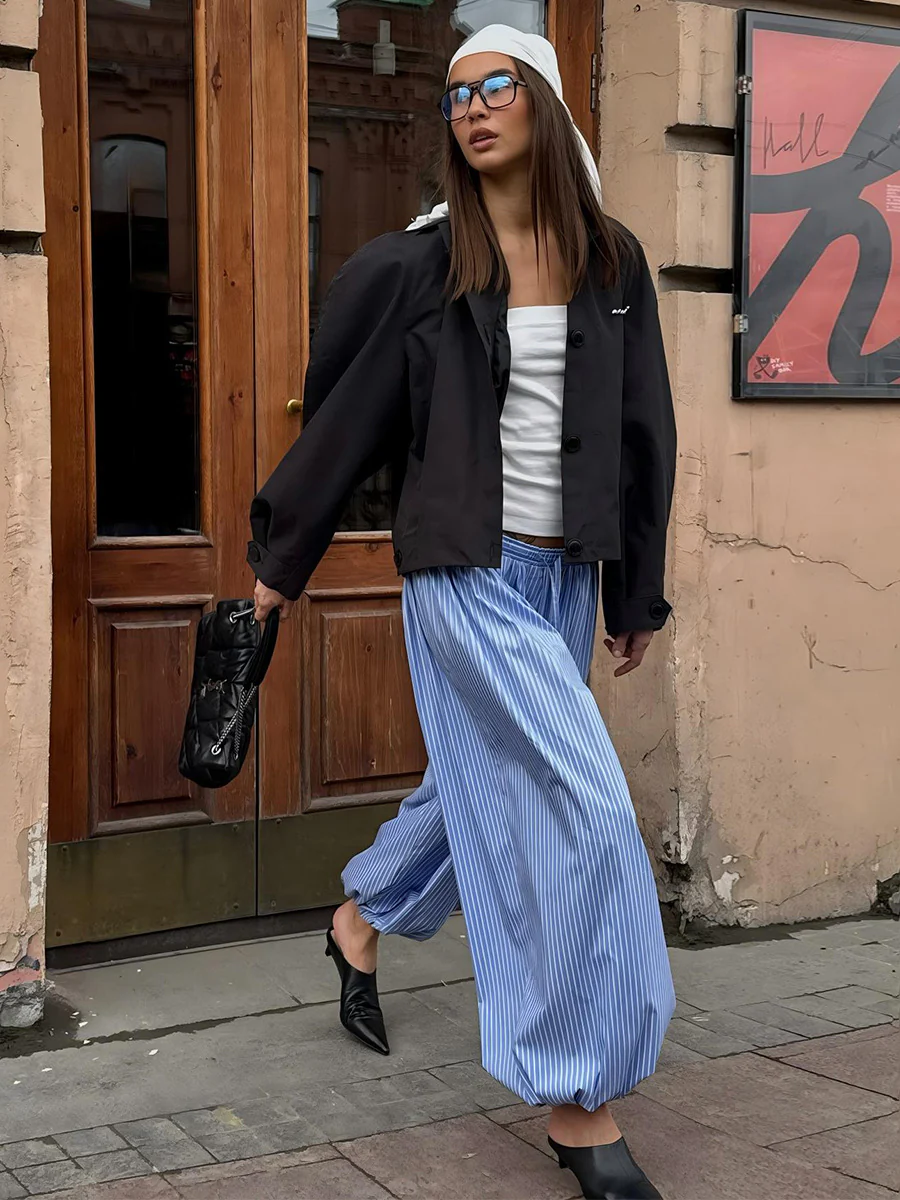 Blue Ultra Baggy Fit Trousers - Image 4