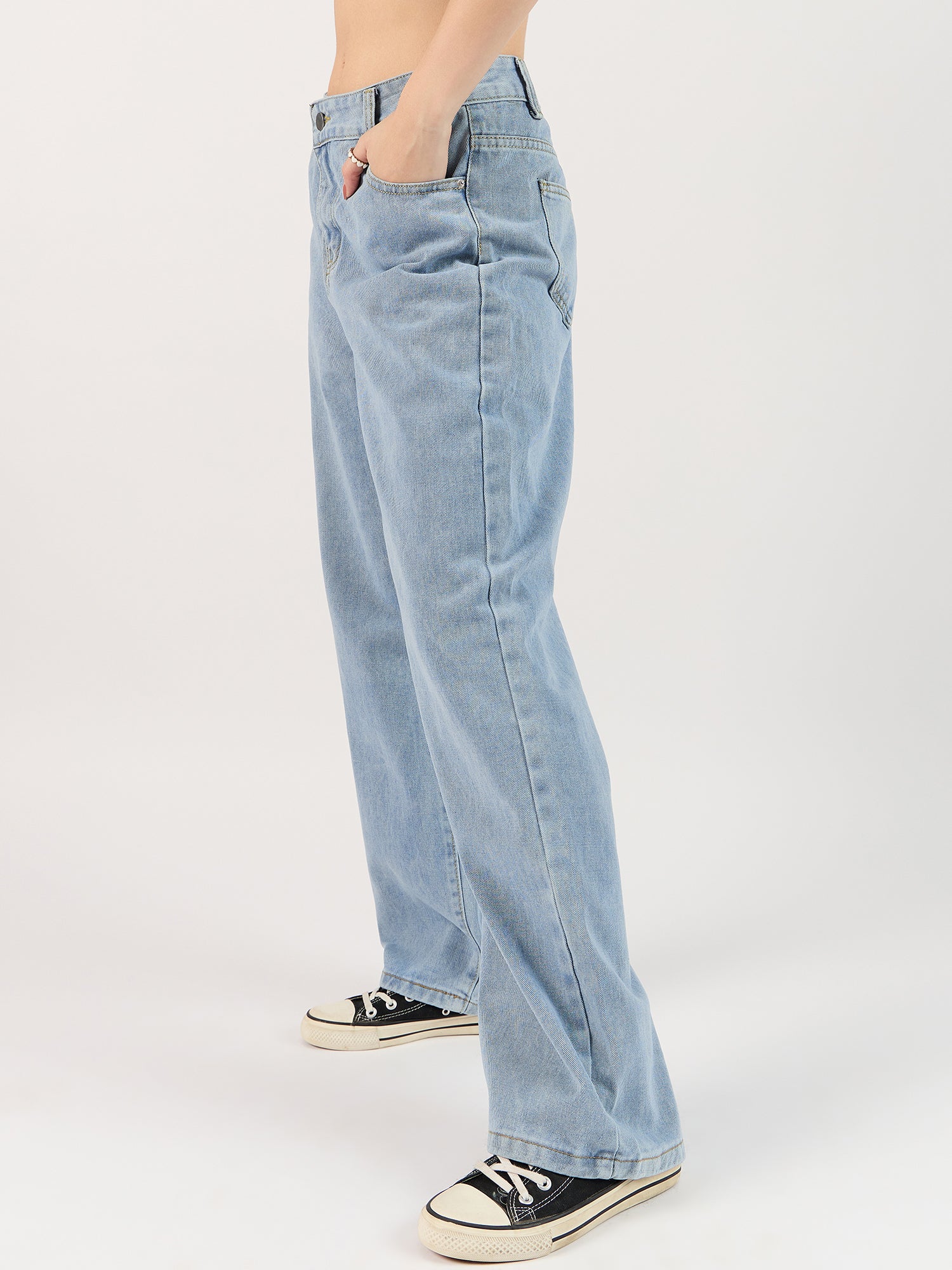 Solid Blue Straight Denim - Image 3
