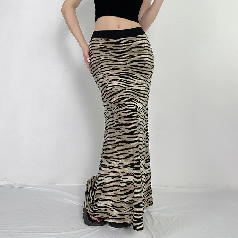 Brown Animal Printed Maxi Skirt - Image 3