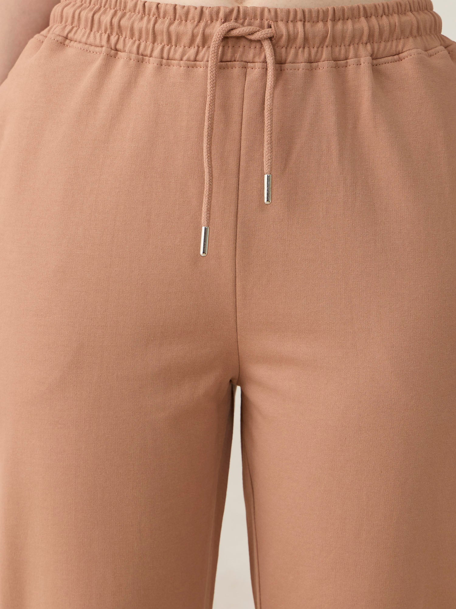 Brown Basic Solid Flared Sweatpants - Image 4