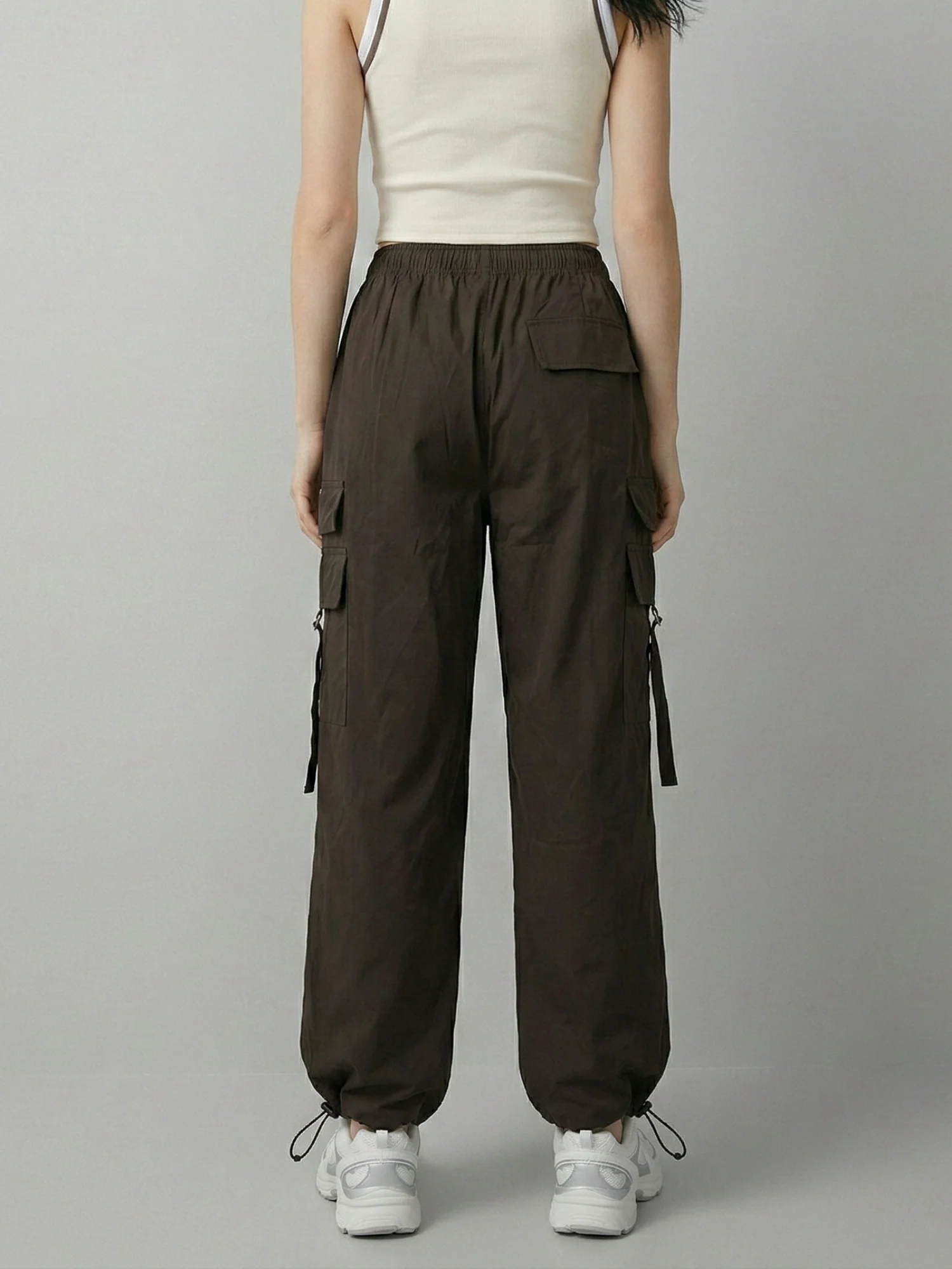 Brown Cargo Pocket Detail Pant - Image 5