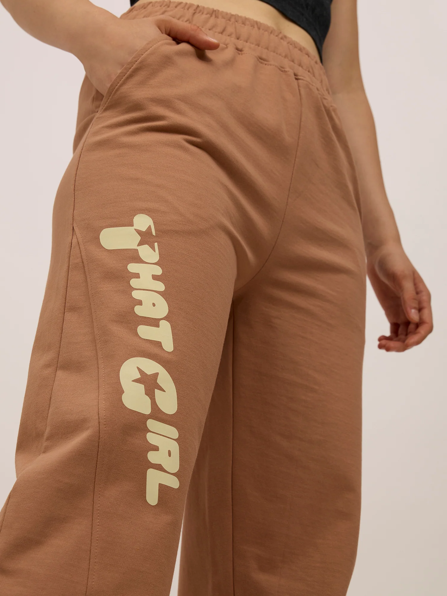 Brown Side Cut And Sew Joggers - Image 7