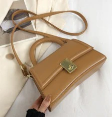 Brown Structured Flap Top-Handle Bag - Image 2
