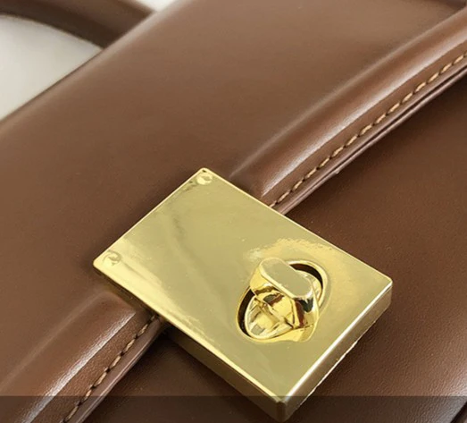 Brown Structured Flap Top-Handle Bag - Image 3