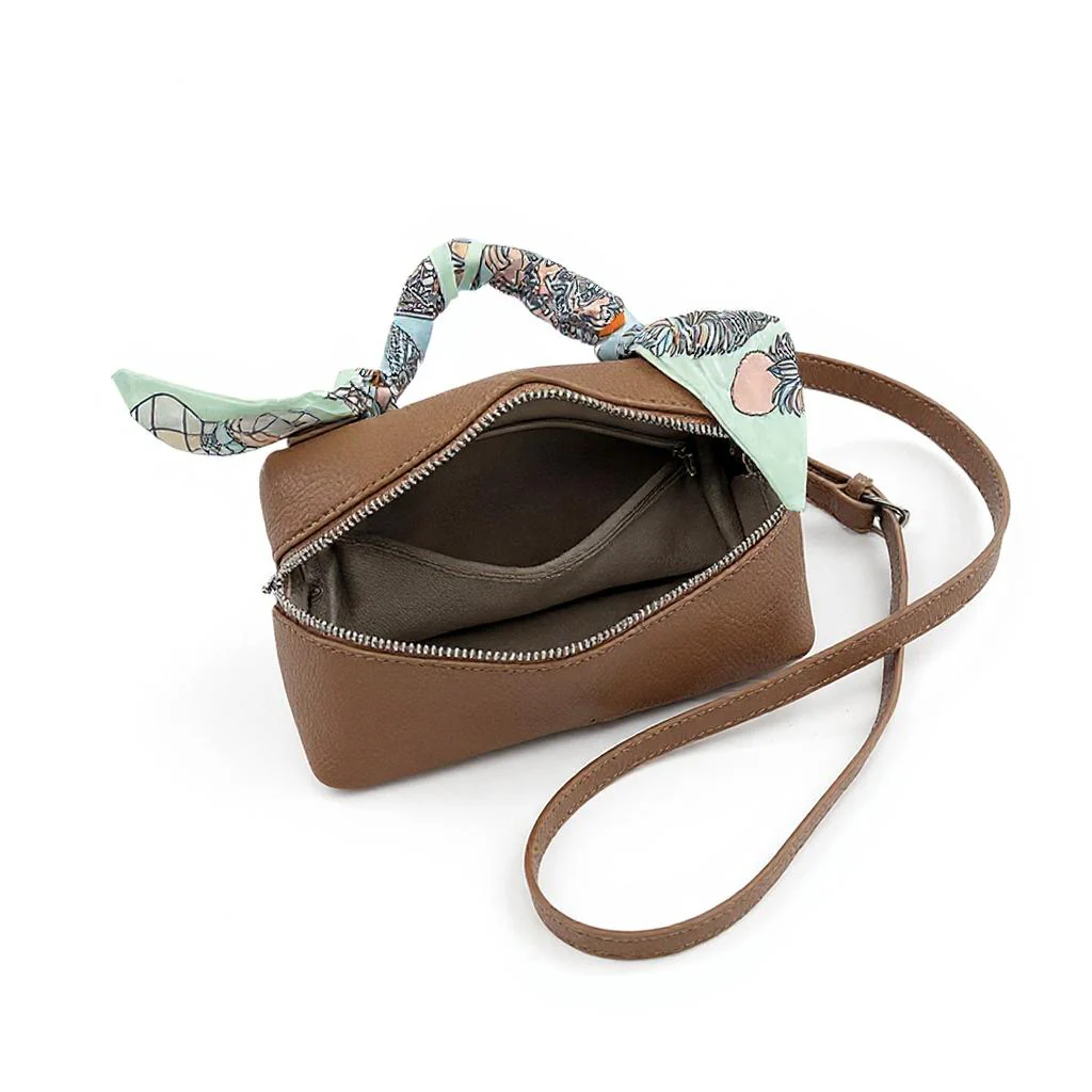 Brown Structured Hand Held Bag - Image 3