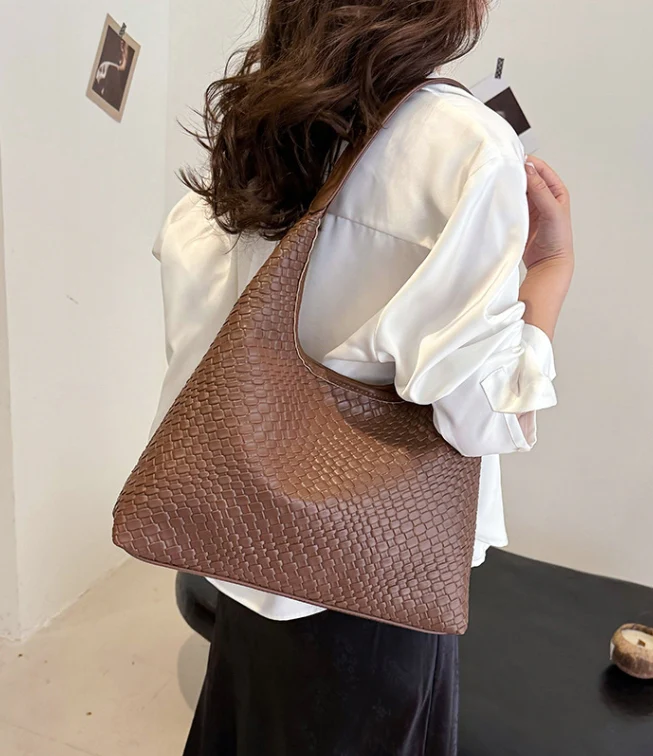 Brown Textured Curved Shoulder Carry - Image 6