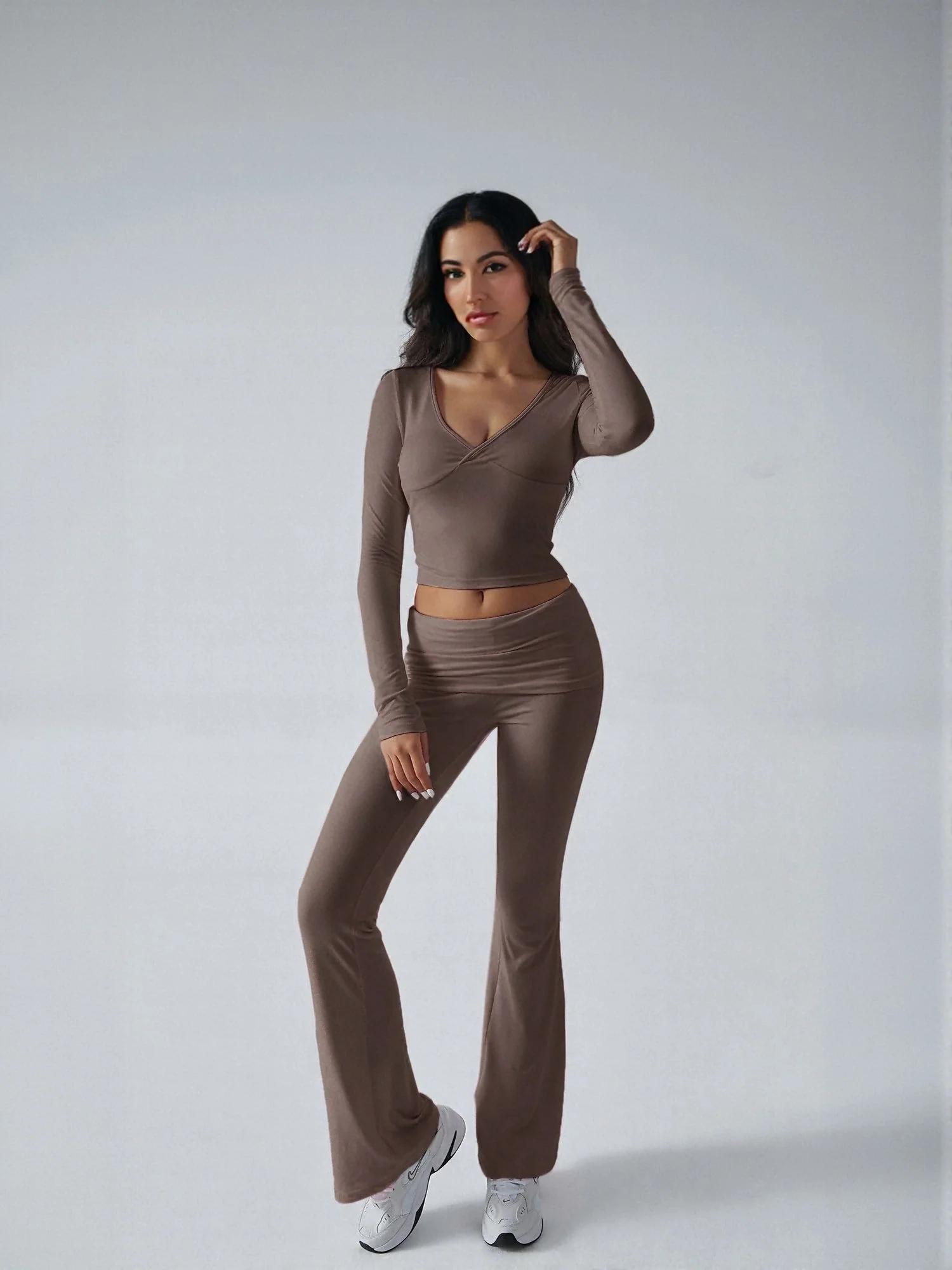 Brown Tshirt And Legging Co Ord Set - Image 2