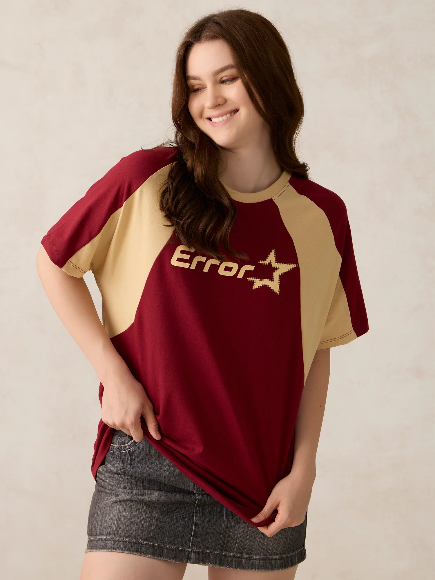 Brown Varsity Graphic Raglan T-Shirt - Image 3