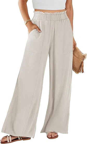 Cream Elasticated Flare Trouser - Image 4