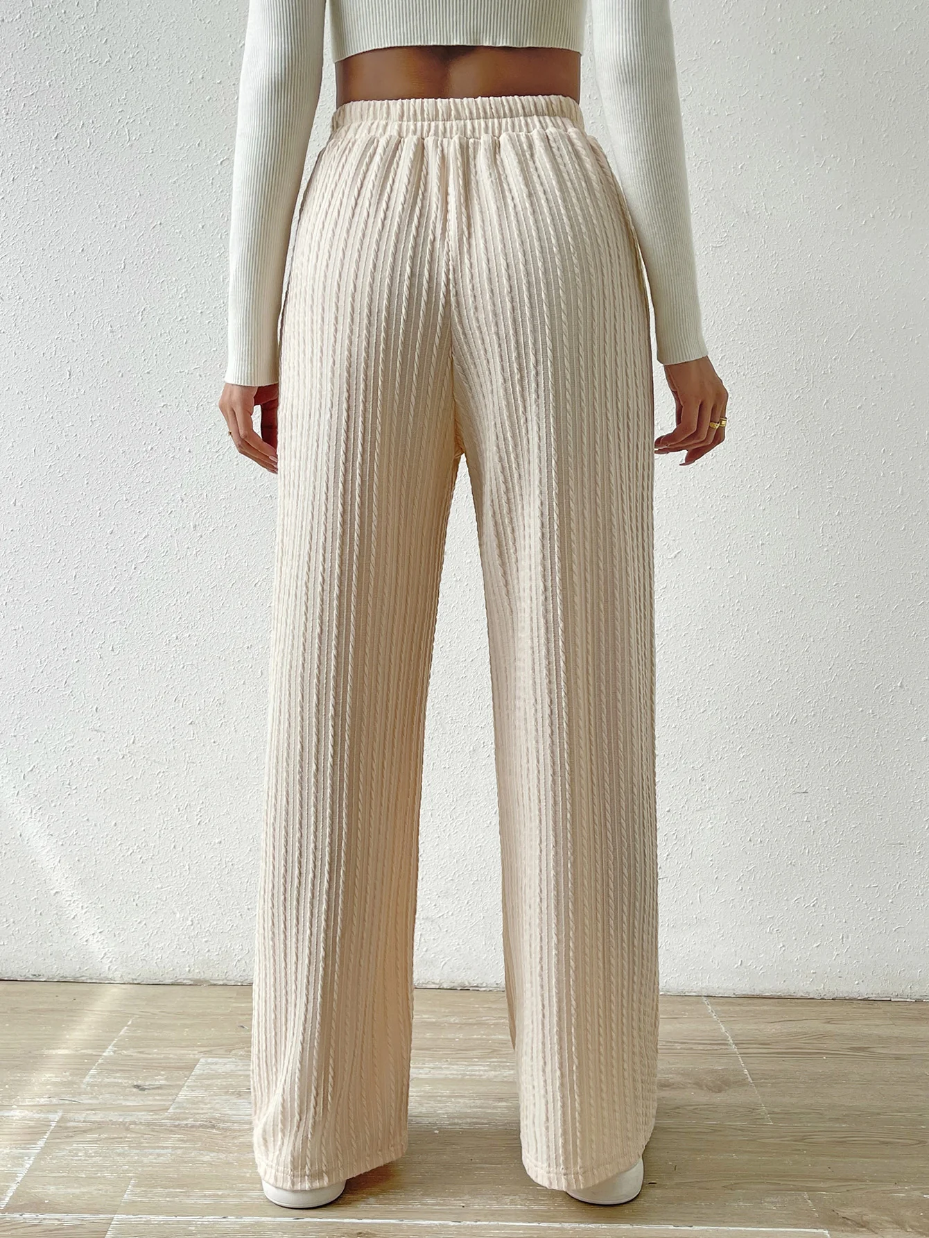 Cream Regular Fit Drawstring Joggers - Image 2