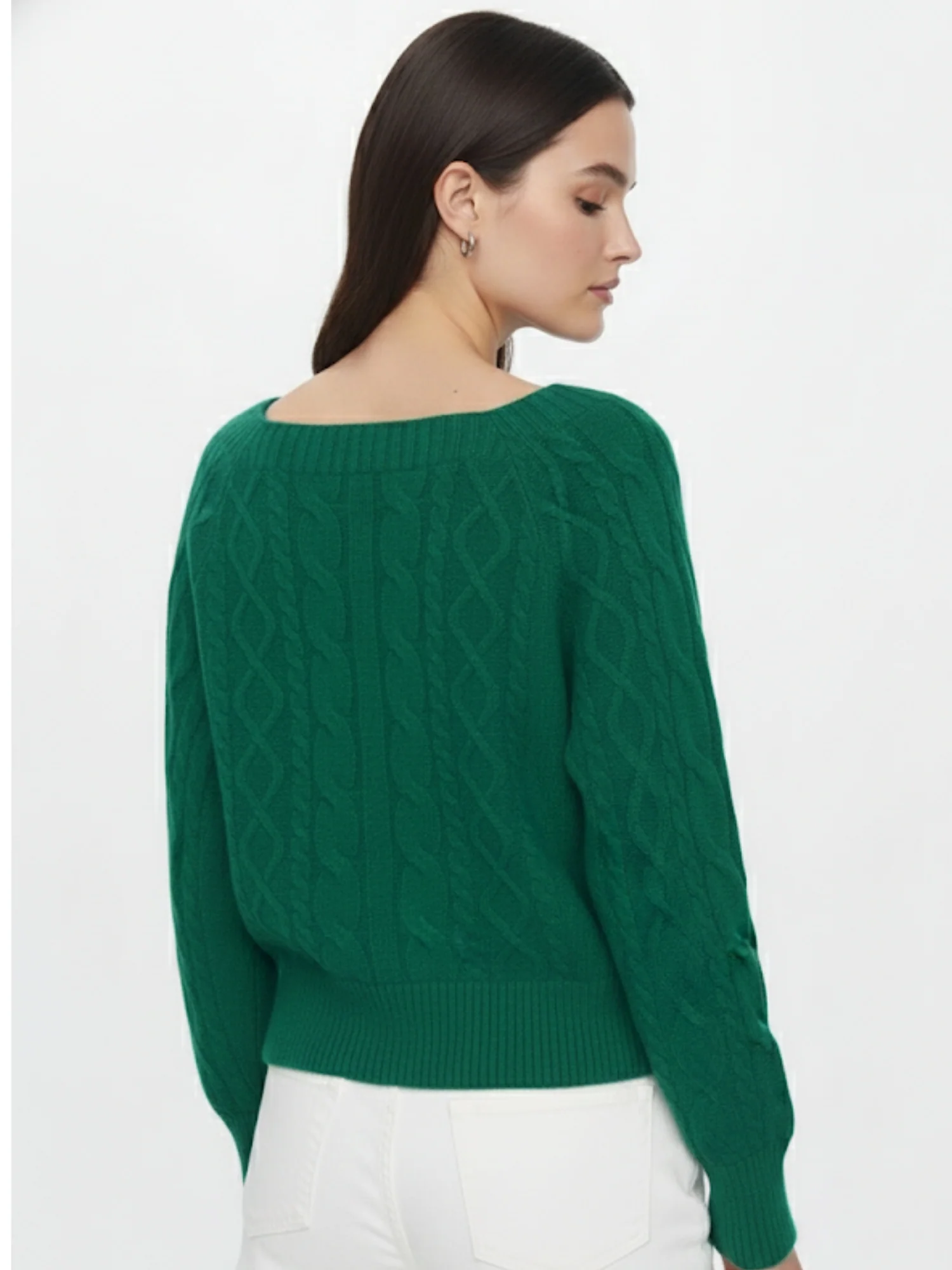 Green Full Sleeve Round Neck Sweater - Image 3