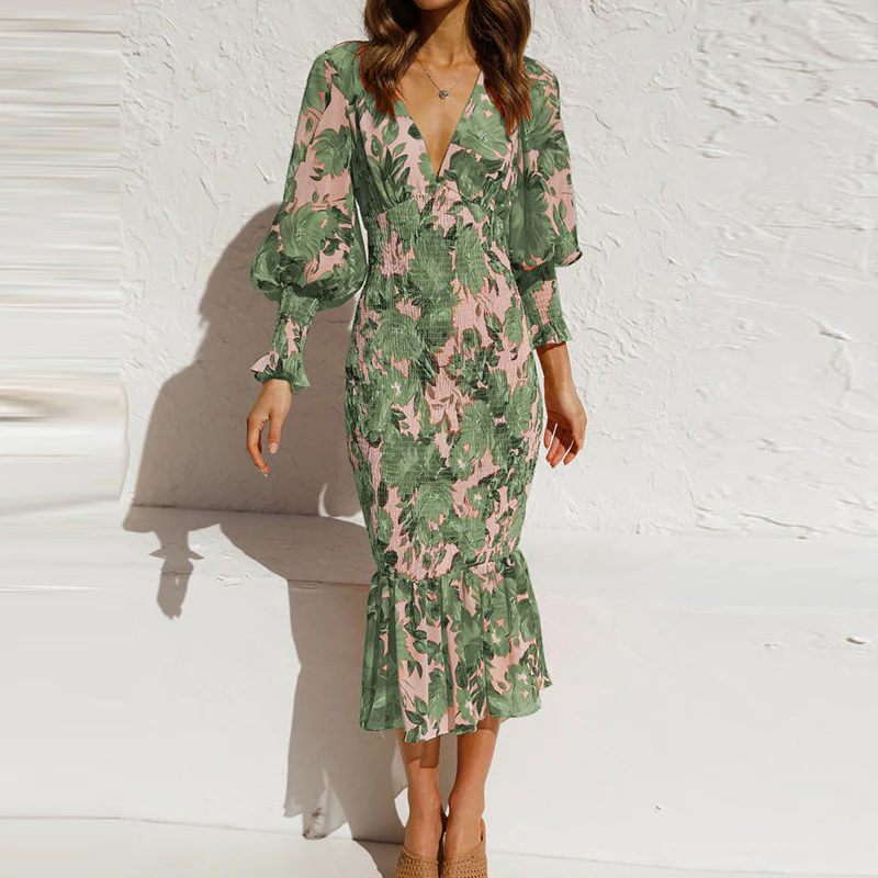 Green Midi Vacay wear Dresses