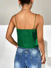 Green Shoulder Strap Front Twisted Top - Image 2