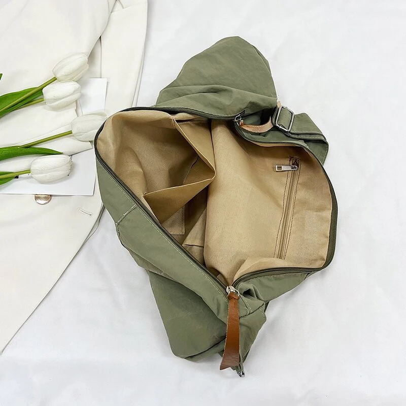 Green Solid Shopper Hobo Bag - Image 3
