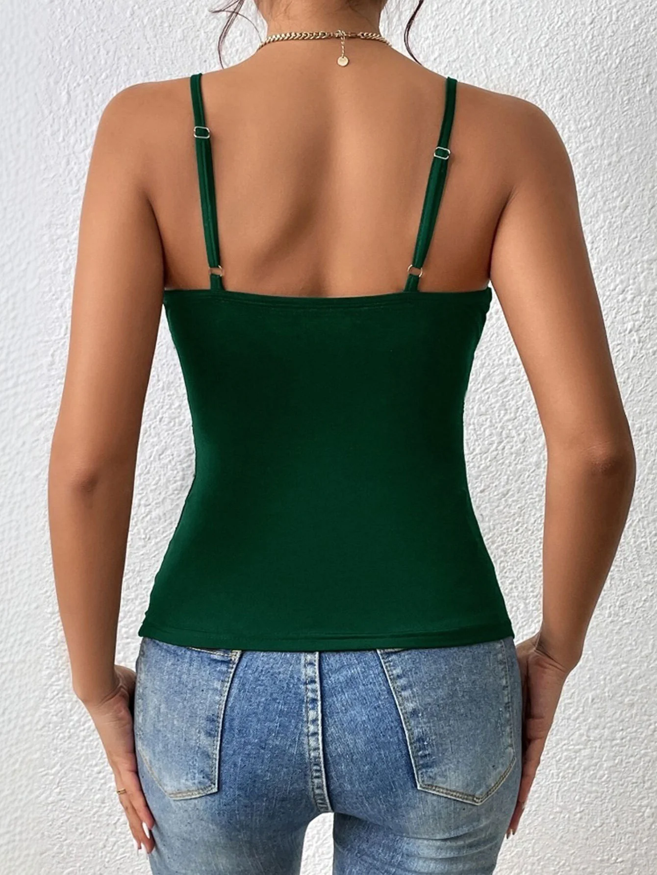 Green Spaghetti Strap Twisted Top - Image 4