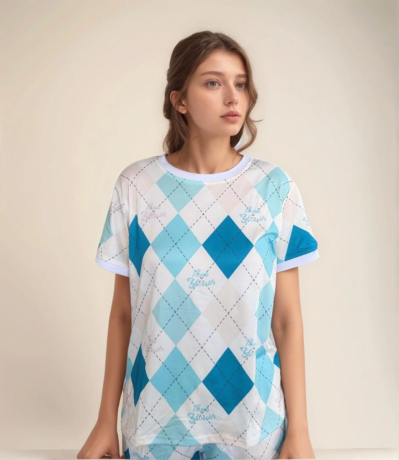 Blue Checks Top and Shorts Co-Ord Set - Image 3