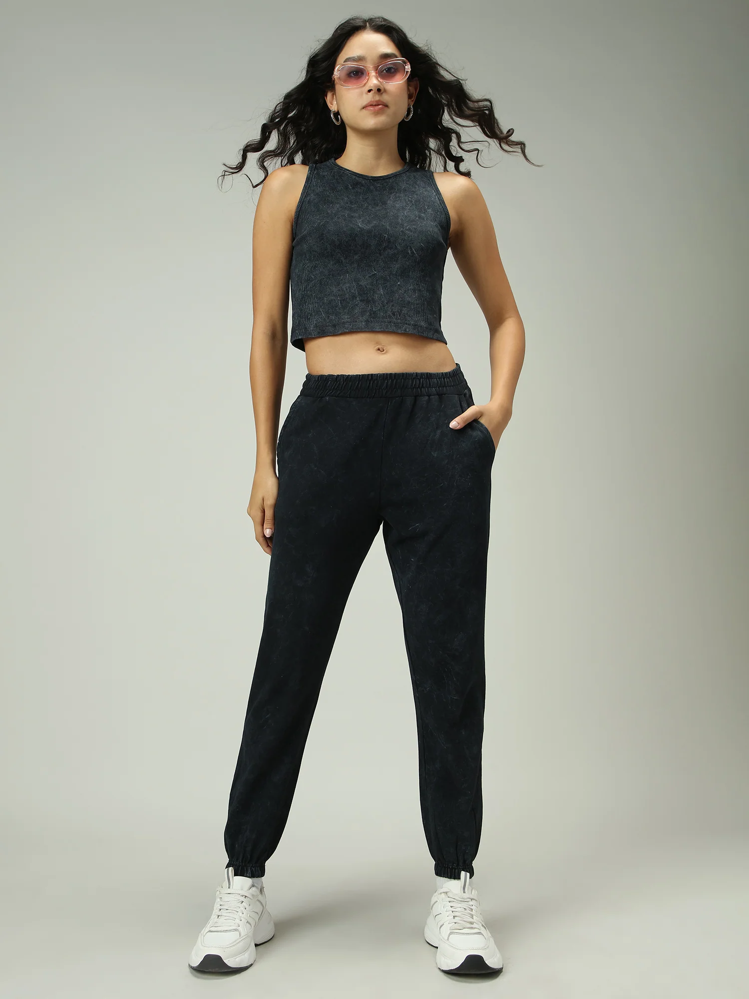 Grey Acid Wash Joggers - Image 3