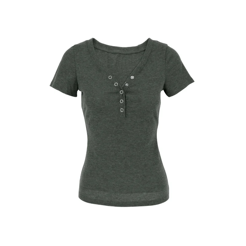 Solid Grey Button Down Shirt - Image 3