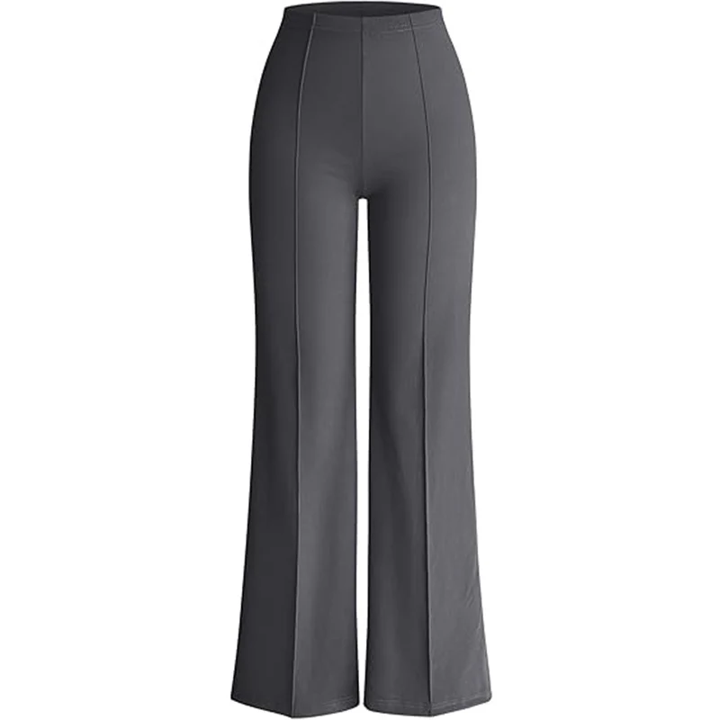Grey Flared Solid Pant