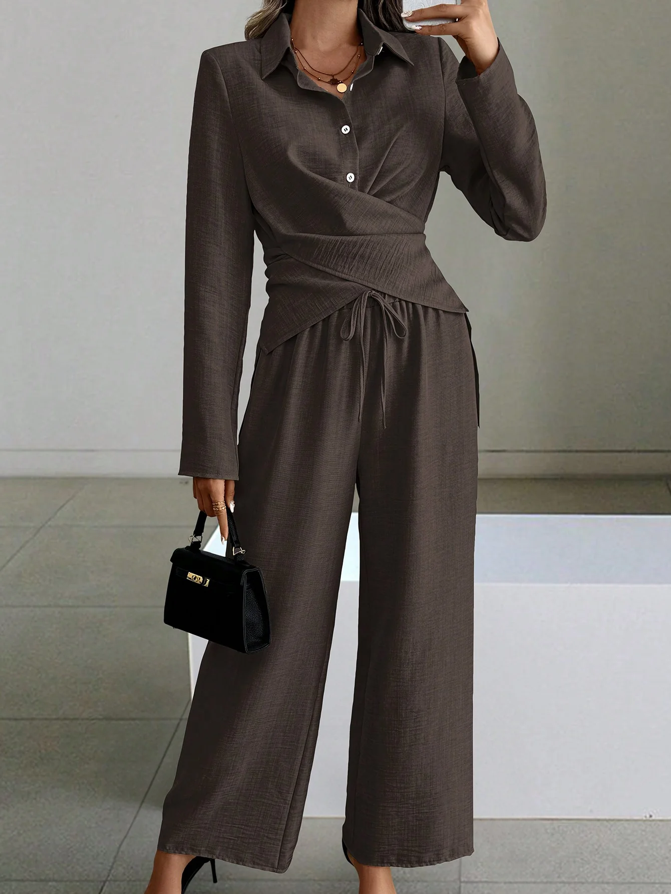 Grey Front Open Jumpsuit - Image 2