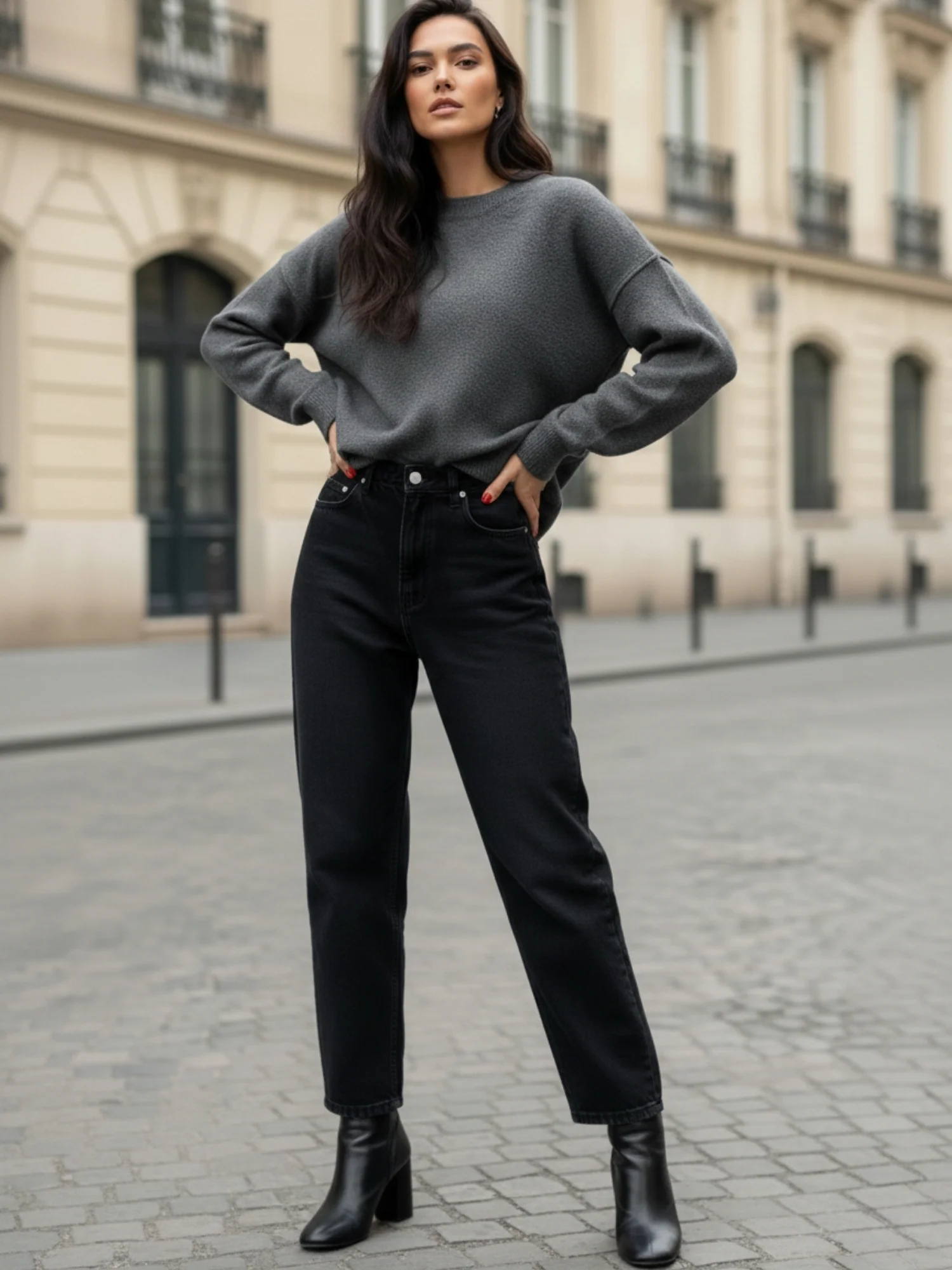 Grey Full Sleeve Round Neck Sweatshirt - Image 3