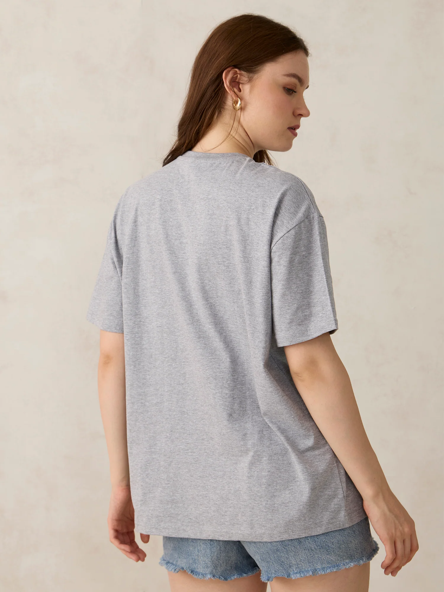 Grey Graphic Oversized T-Shirt - Image 2