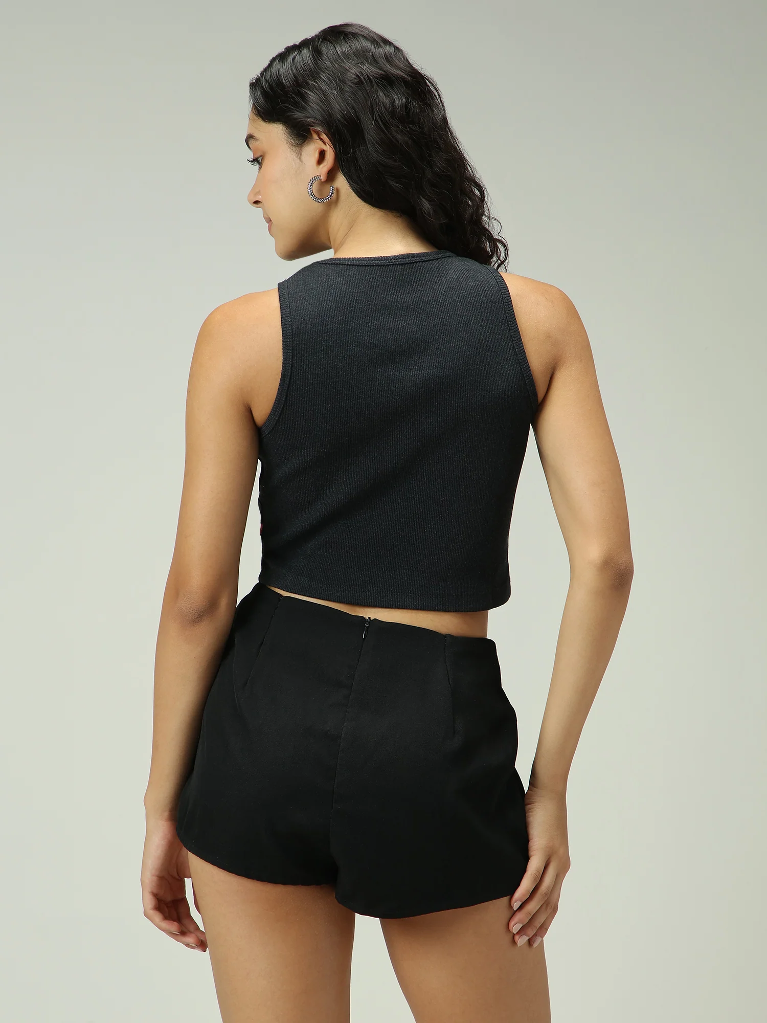 Grey Heart Embroidered Tank Top - Image 2