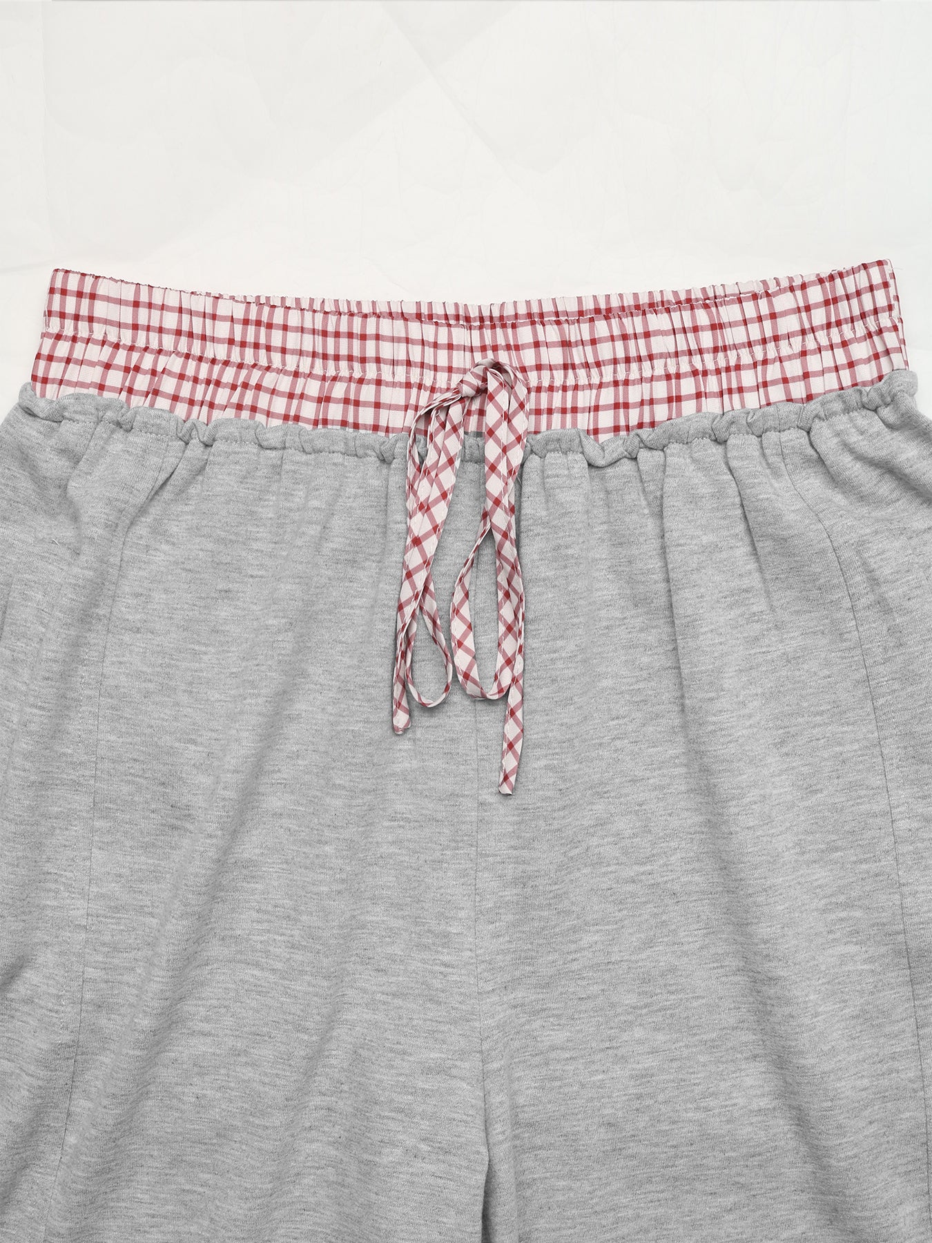 Grey High Waisted Sweatpants With Contrast Waistband - Image 6