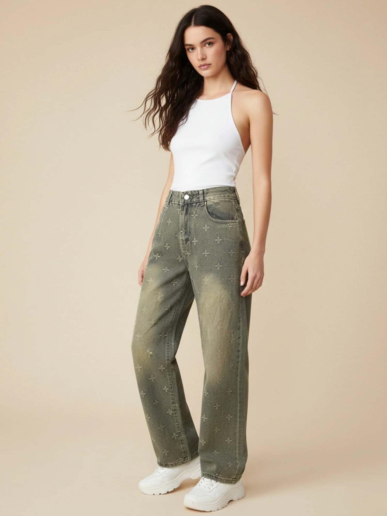 Grey Icey Washed Baggy Jeans - Image 3