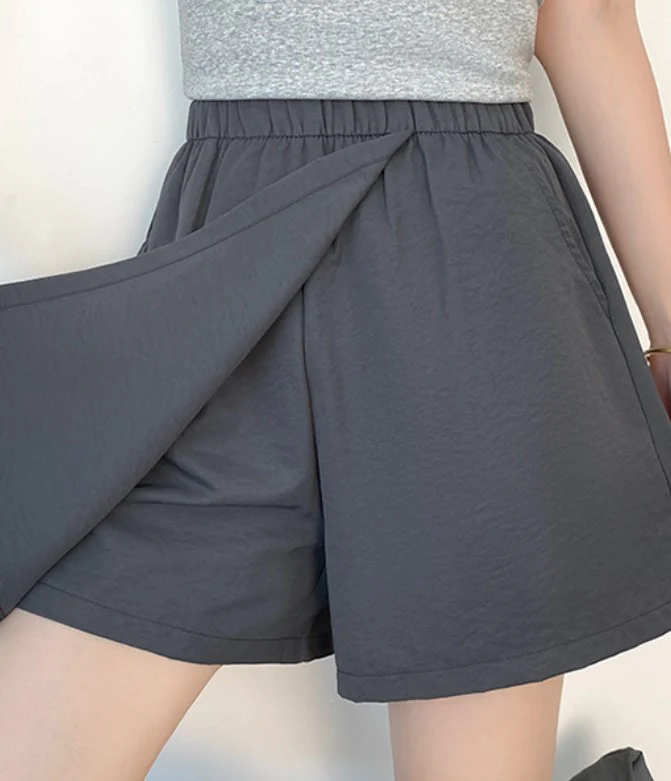 Grey Relaxed Fit Elasticated Skorts - Image 2