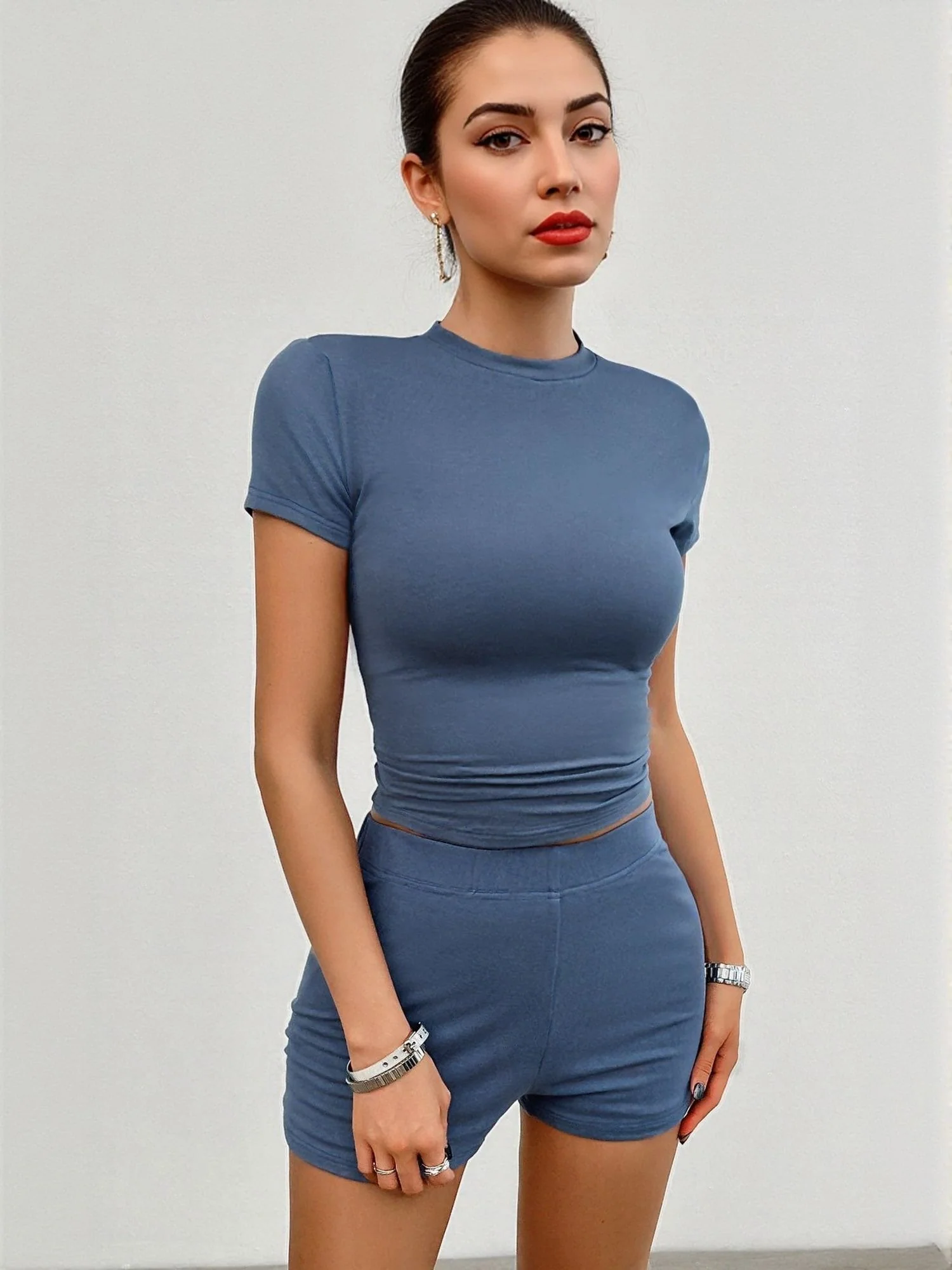 Blue Shorts And Top Co-Ord Set - Image 2