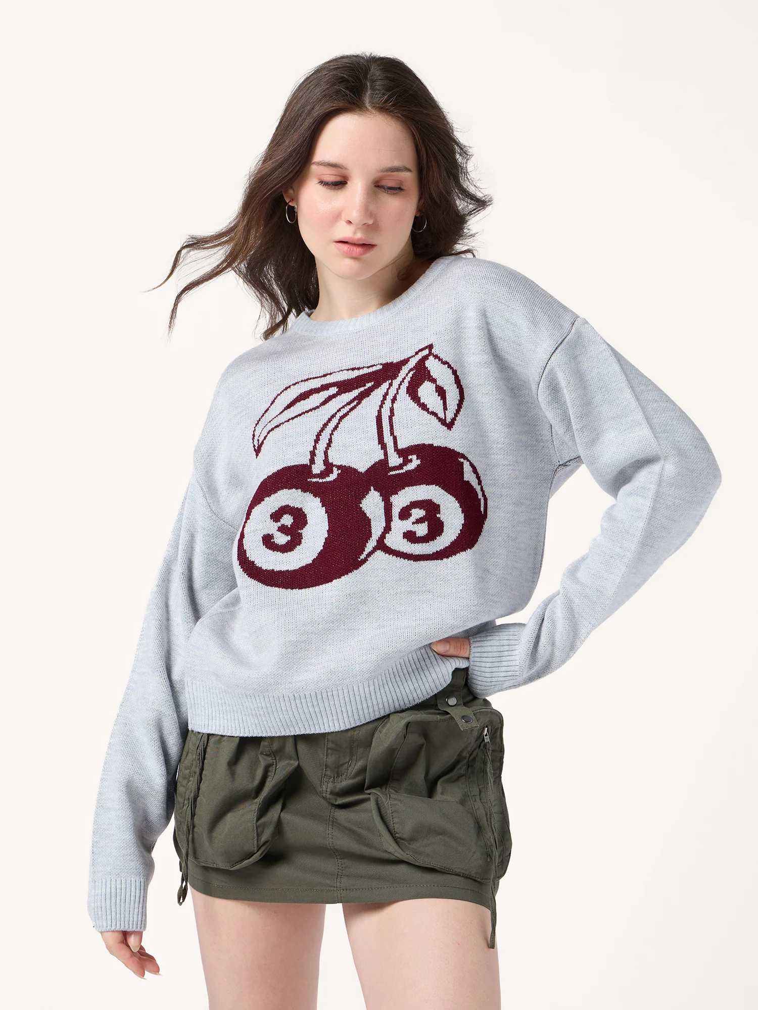 Grey Varsity Graphic Sweater - Image 3